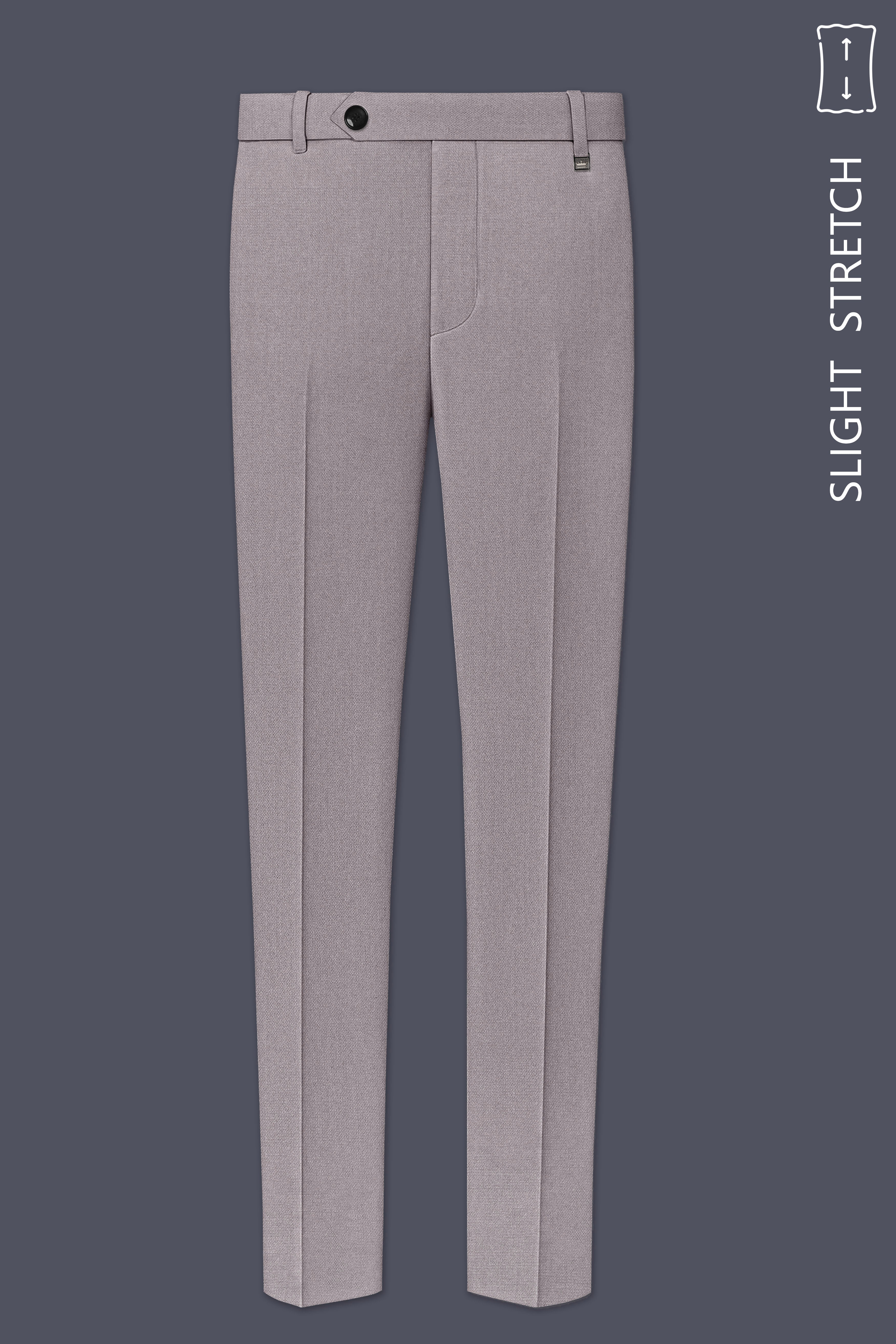 Helix-Fossil Gray Diamond Textured Wool Rich Slight Stretch Waistband Pant
