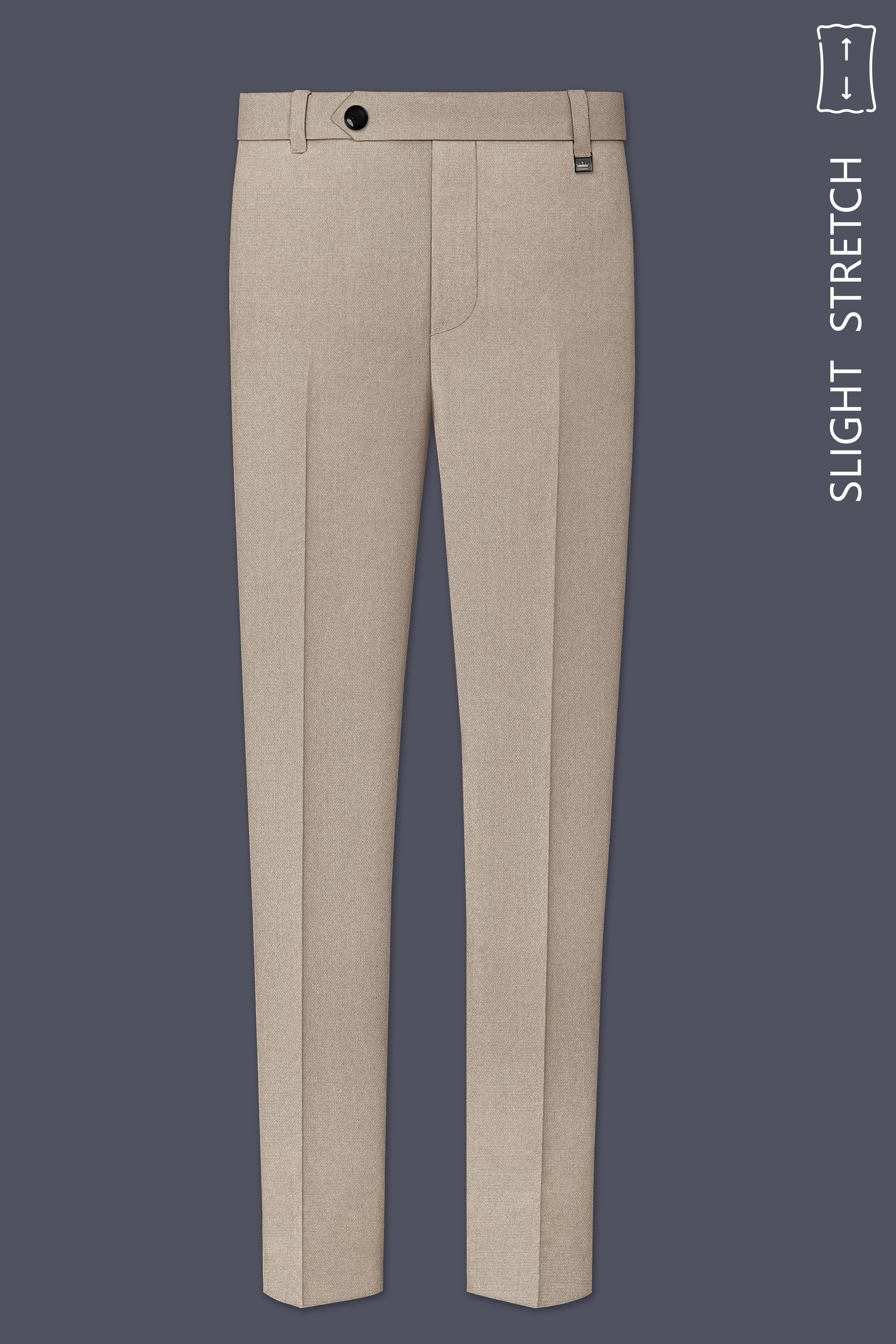 Sienna-Malta Cream Diamond Textured Wool Rich Slight Stretch Waistband Pant