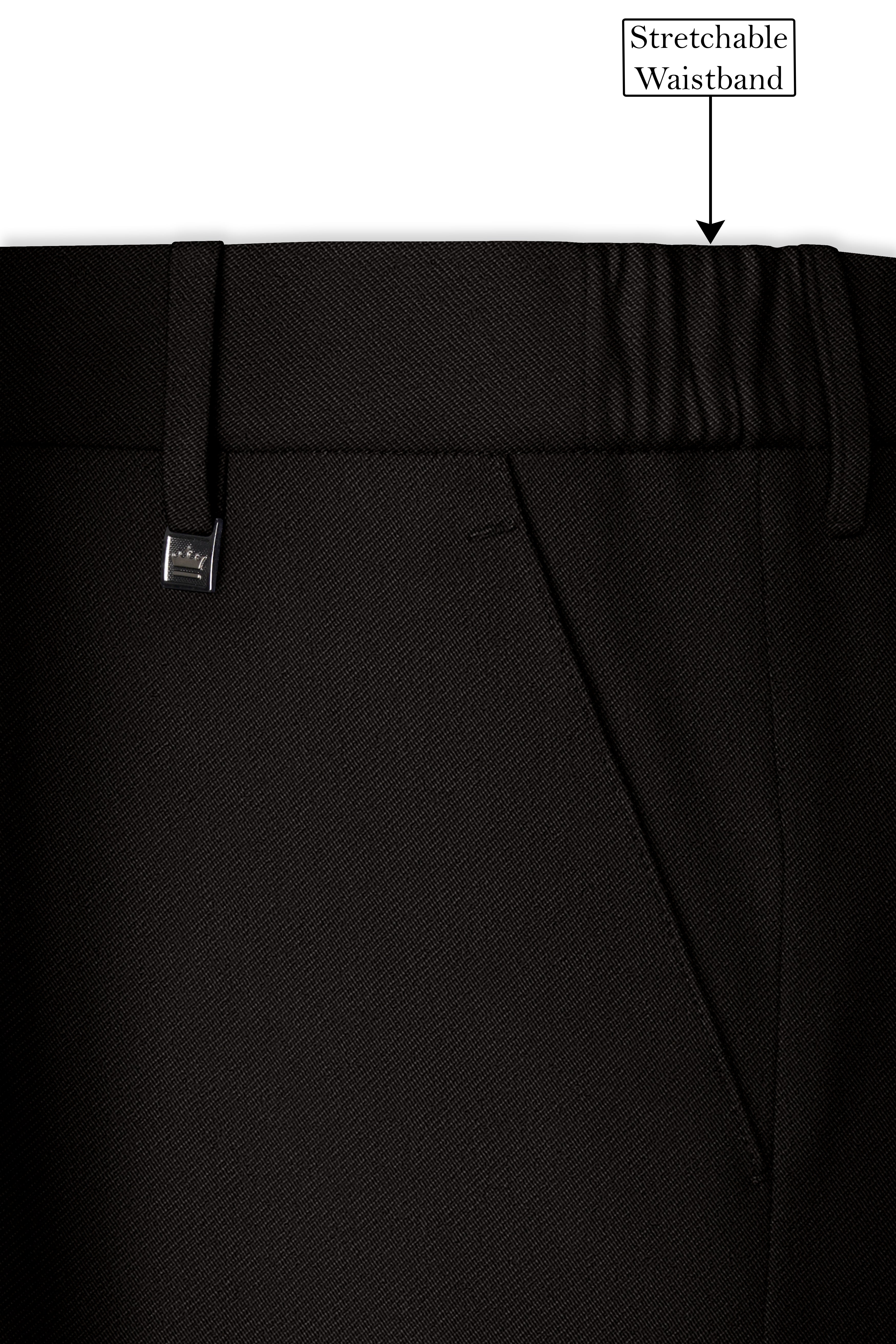 Bronze-Korean Zeus Brown 4-Way Stretch Wrinkle-Free Wool Rich Stretchable Waistband Pant