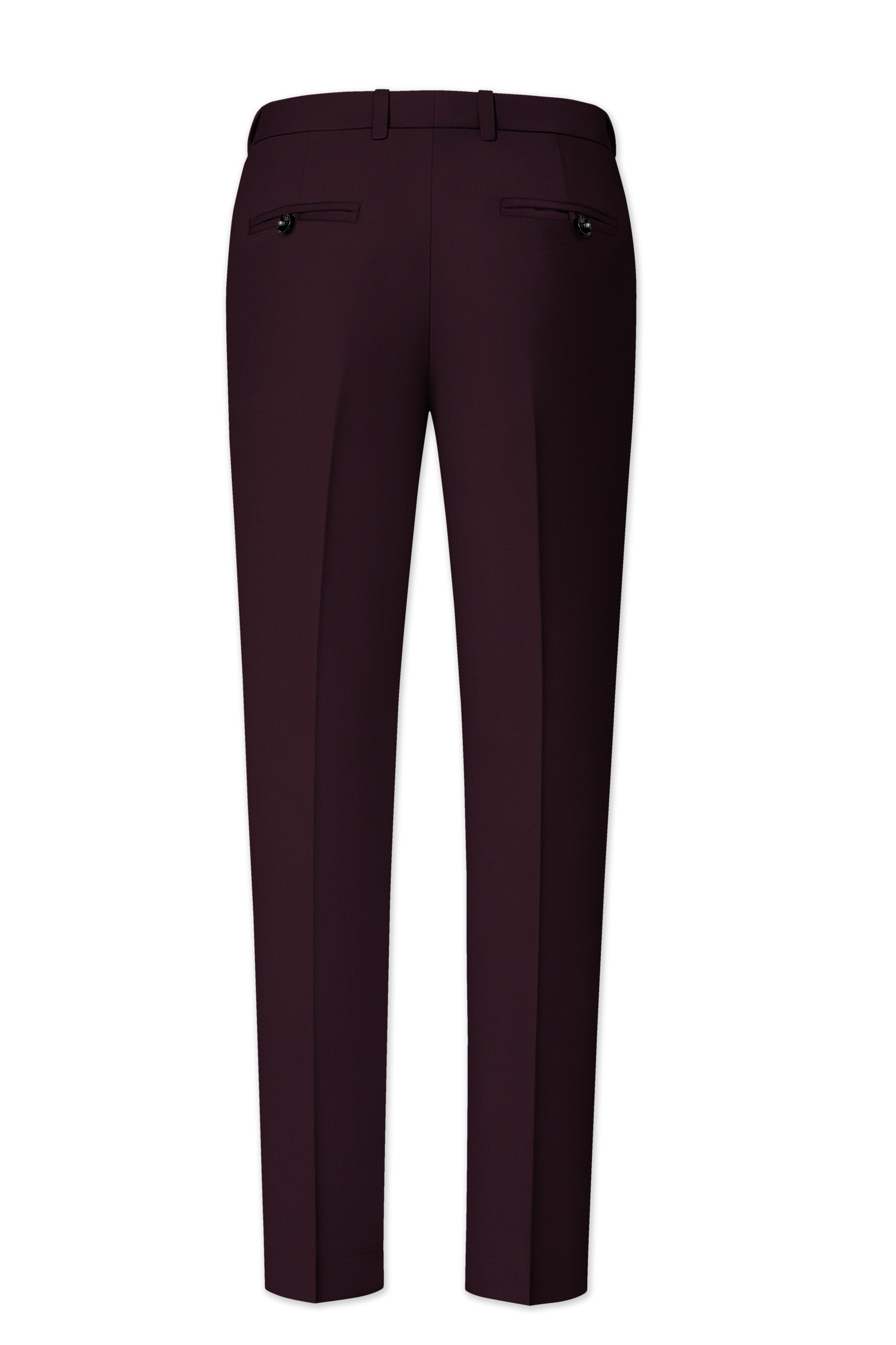 Imperio-korean Eclipse Purple 4-Way Stretch Wrinkle-Free Wool Rich Stretchable Waistband Pant