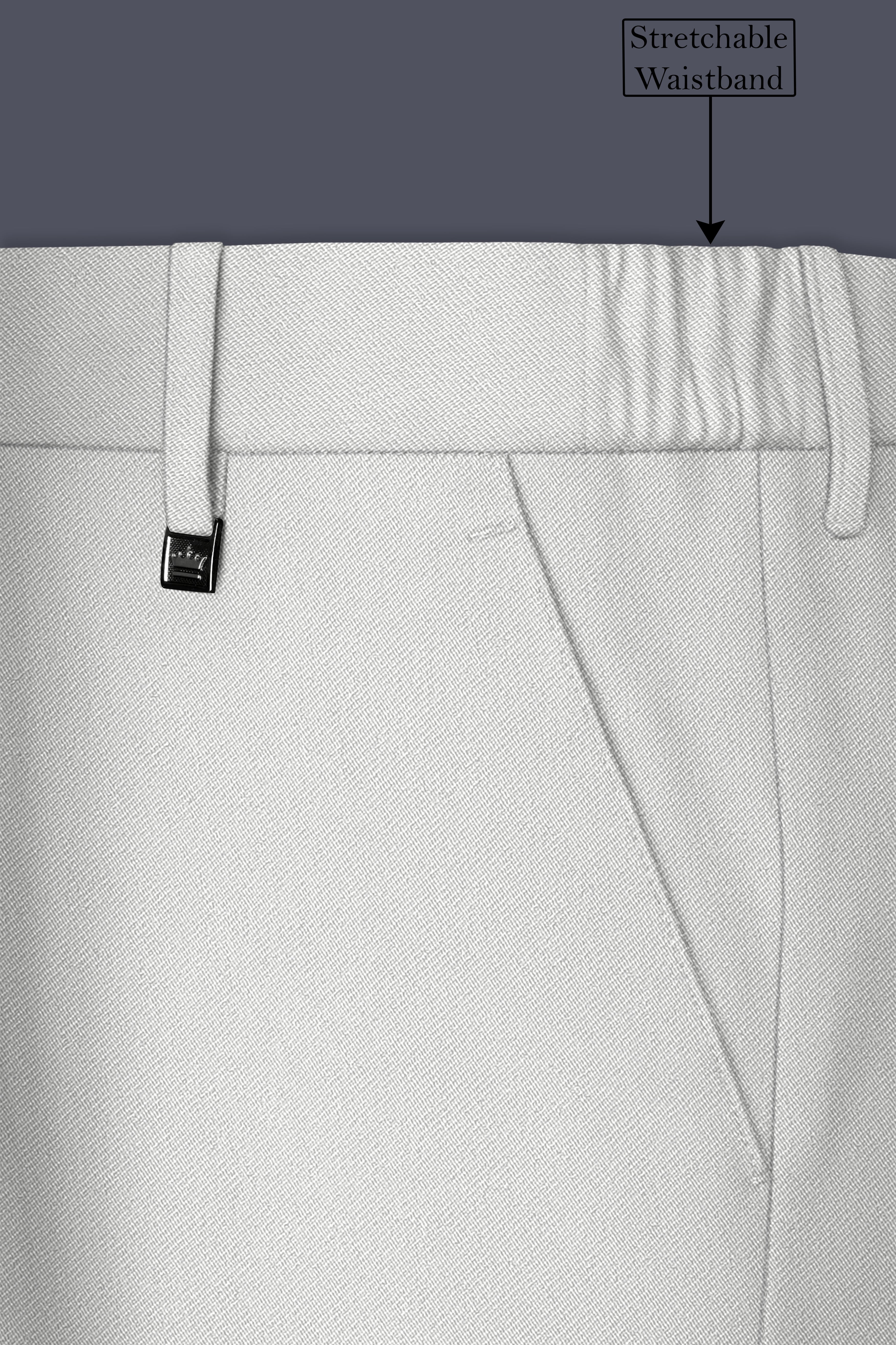 Axiom-Korean Nickel Gray 4-Way Stretch Wrinkle-Free Wool Rich Stretchable Waistband Pant