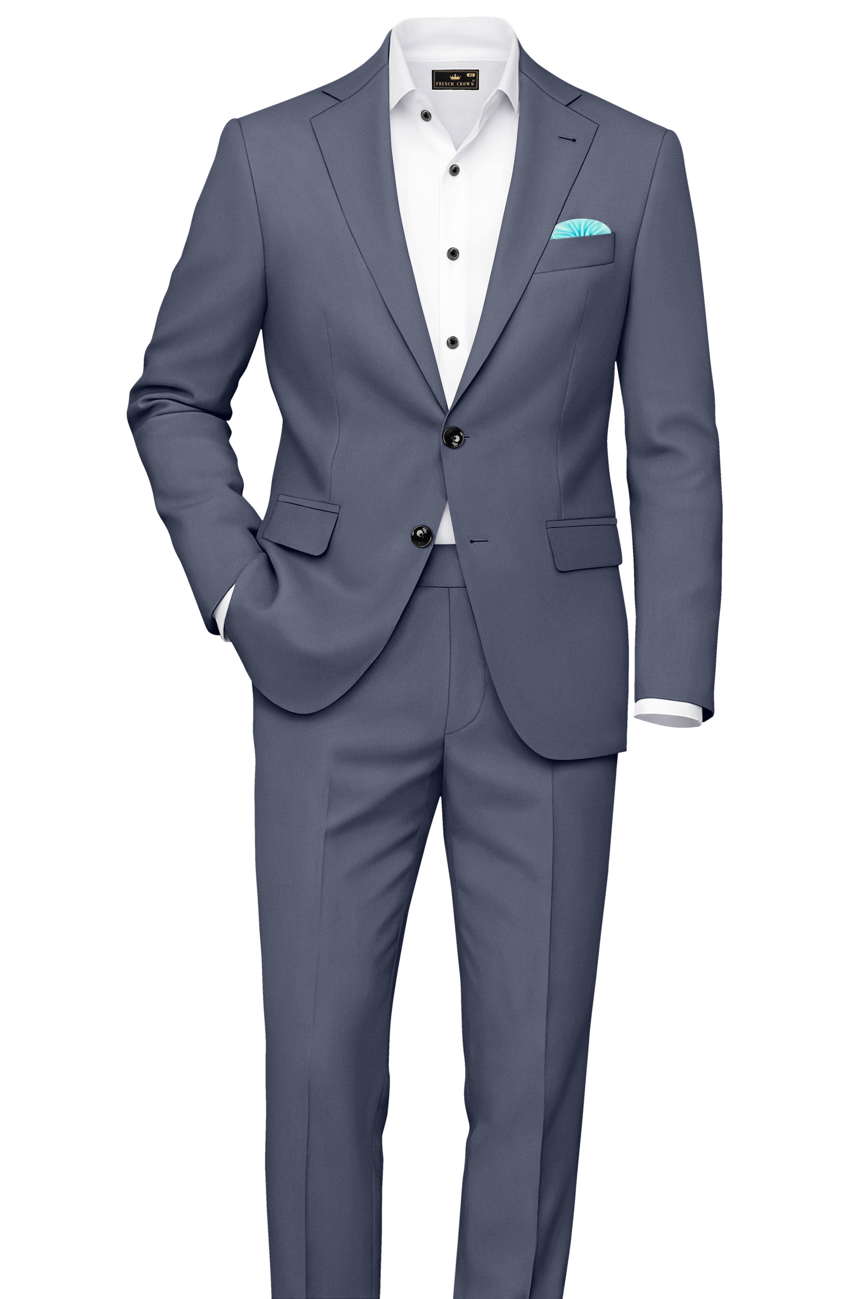 Monarch-Korean Dolphin Gray 4-Way Stretch Wrinkle-Free Wool Rich Stretchable Waistband Pant