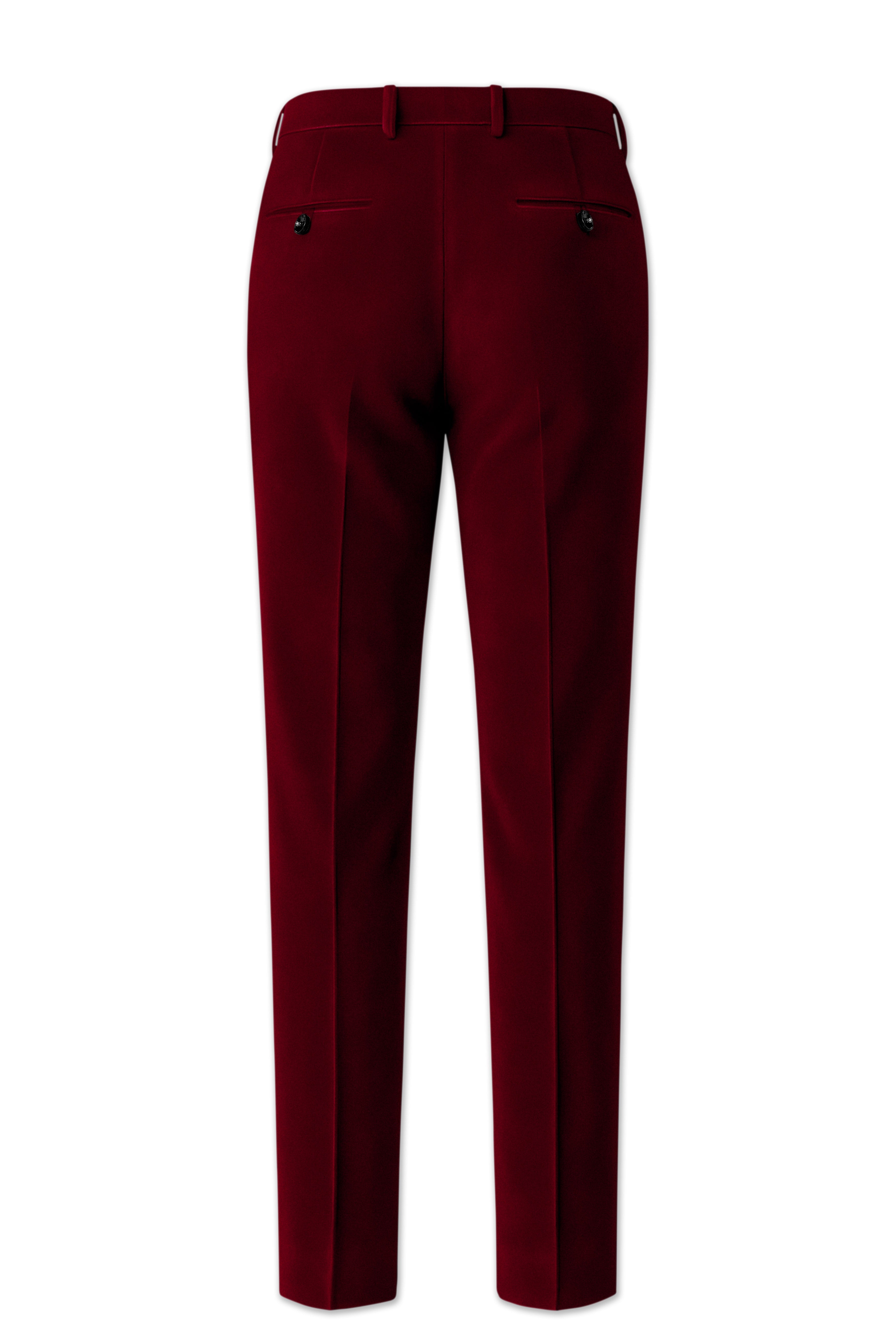 Crimsone-Temptress Red Velvet Stretchable Waistband Pant