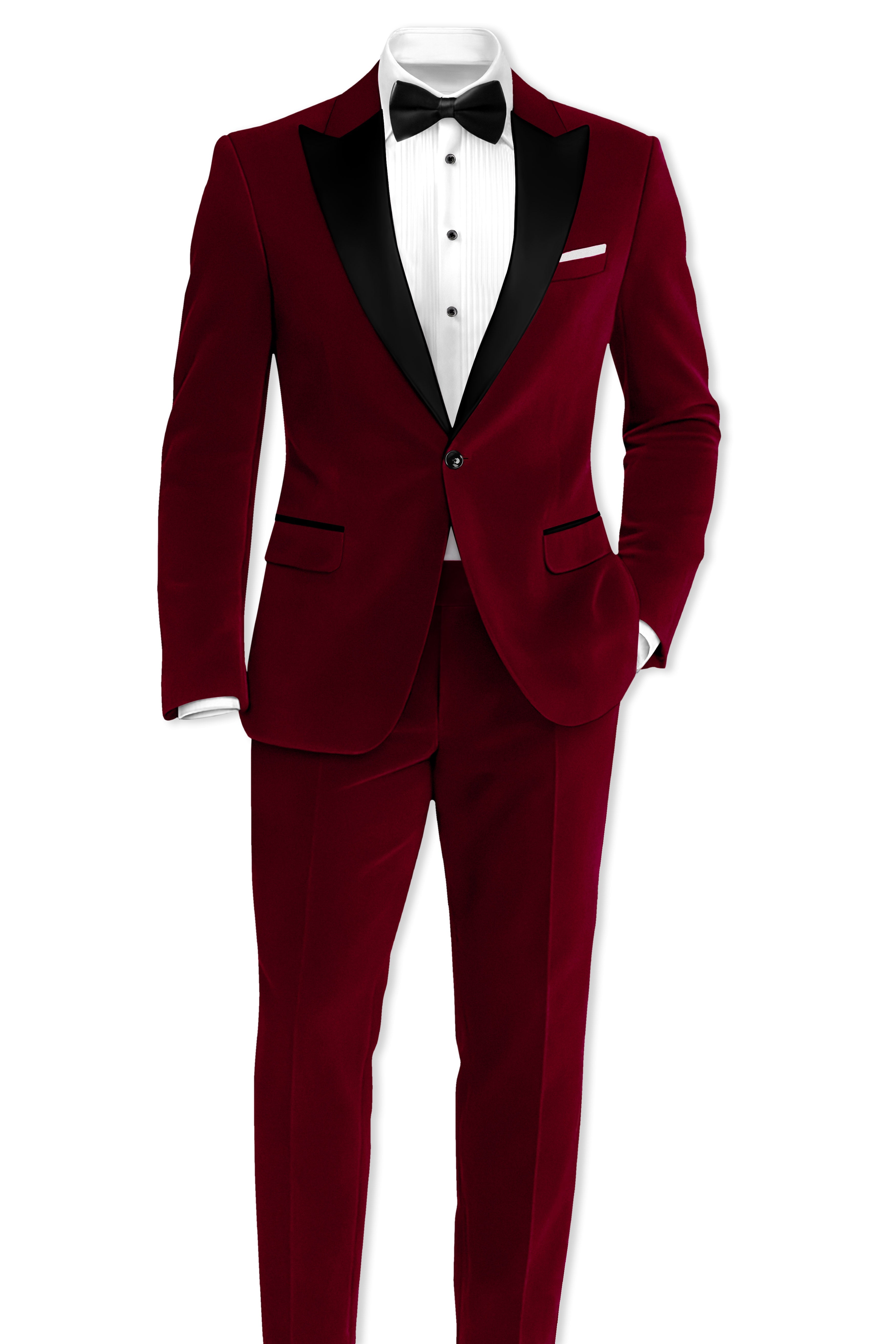 Crimsone-Temptress Red Velvet Stretchable Waistband Pant