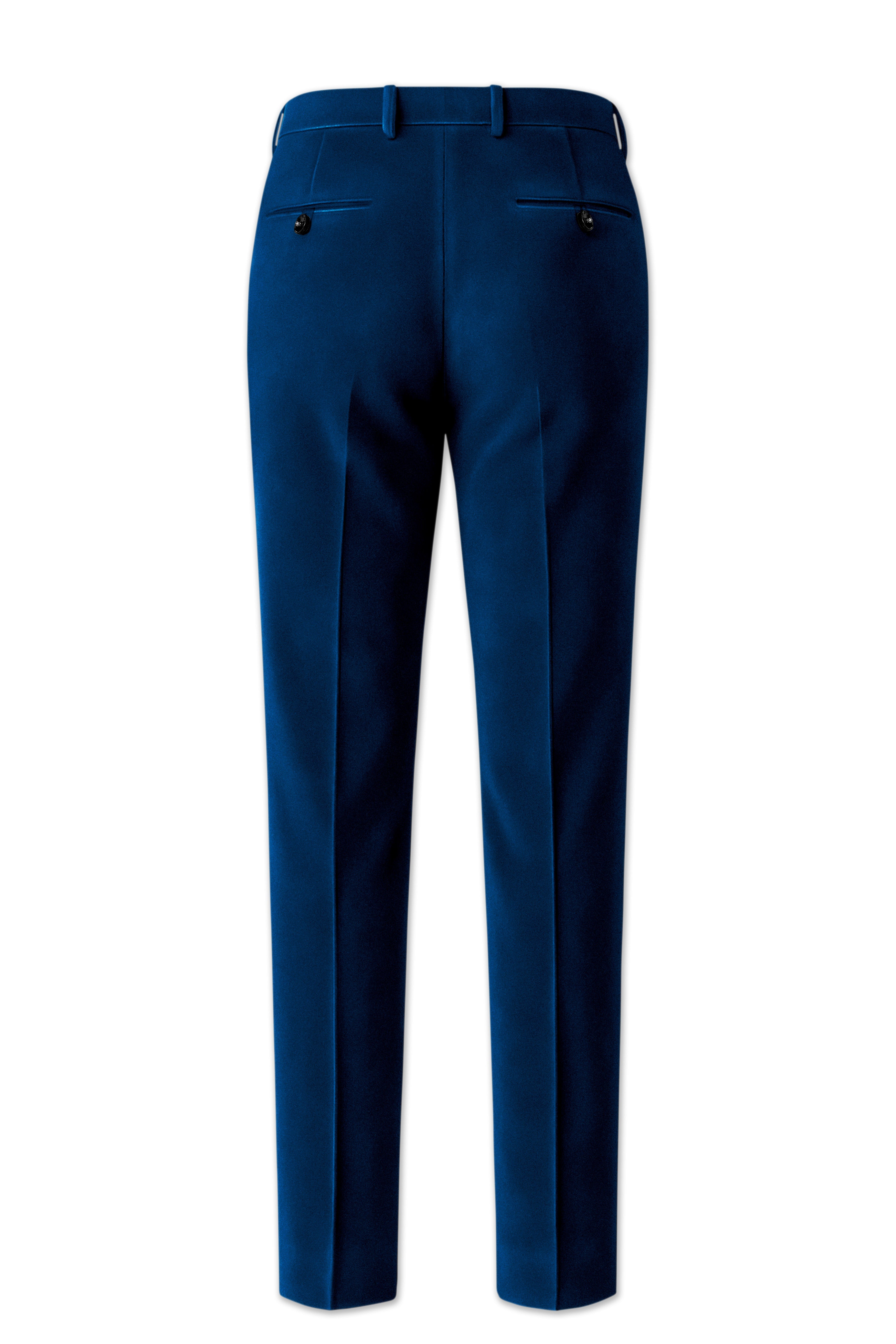 Caspian-Downriver Blue Velvet Stretchable Waistband Pant