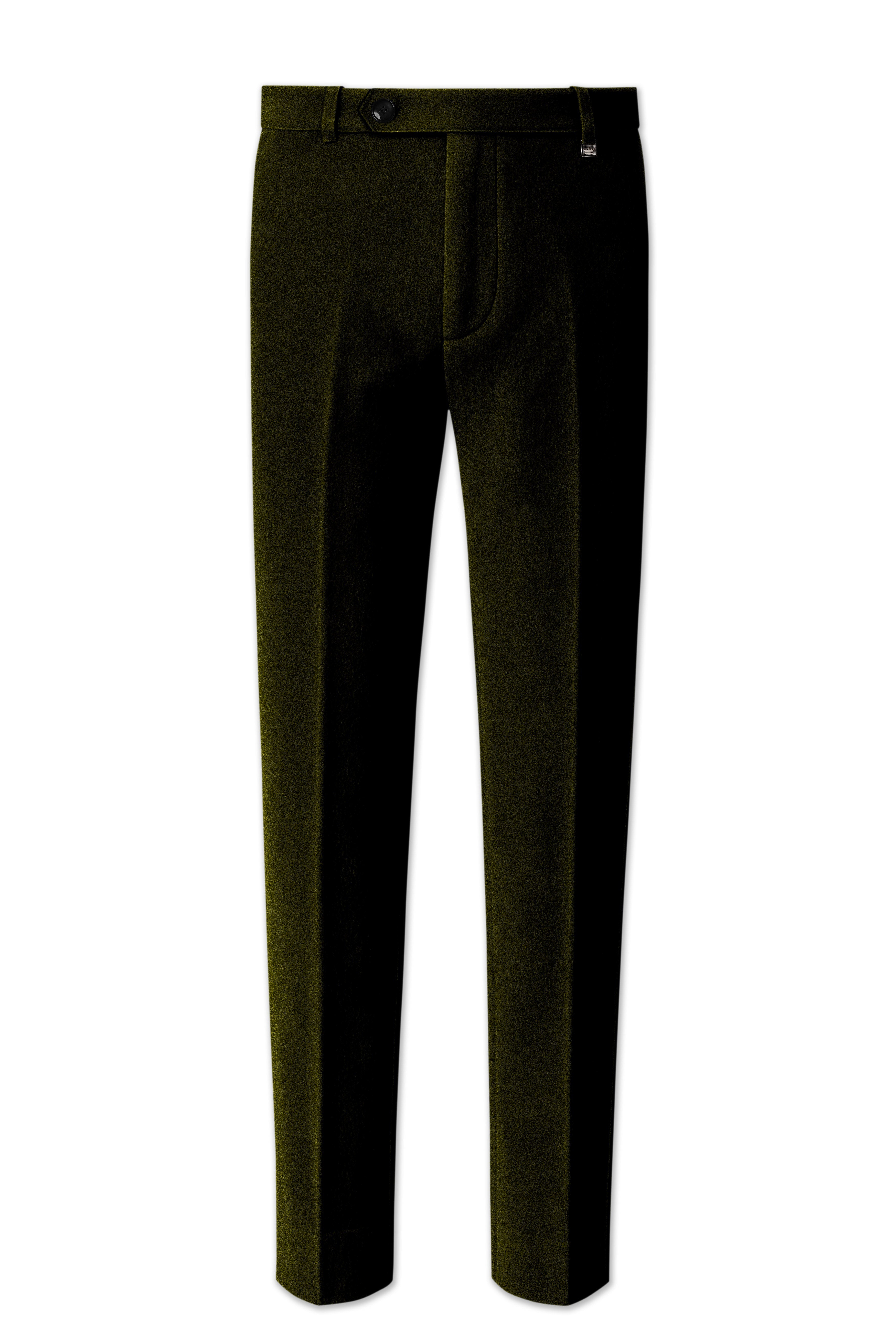 Montverde-Rangoon Green Velvet Stretchable Waistband Pant
