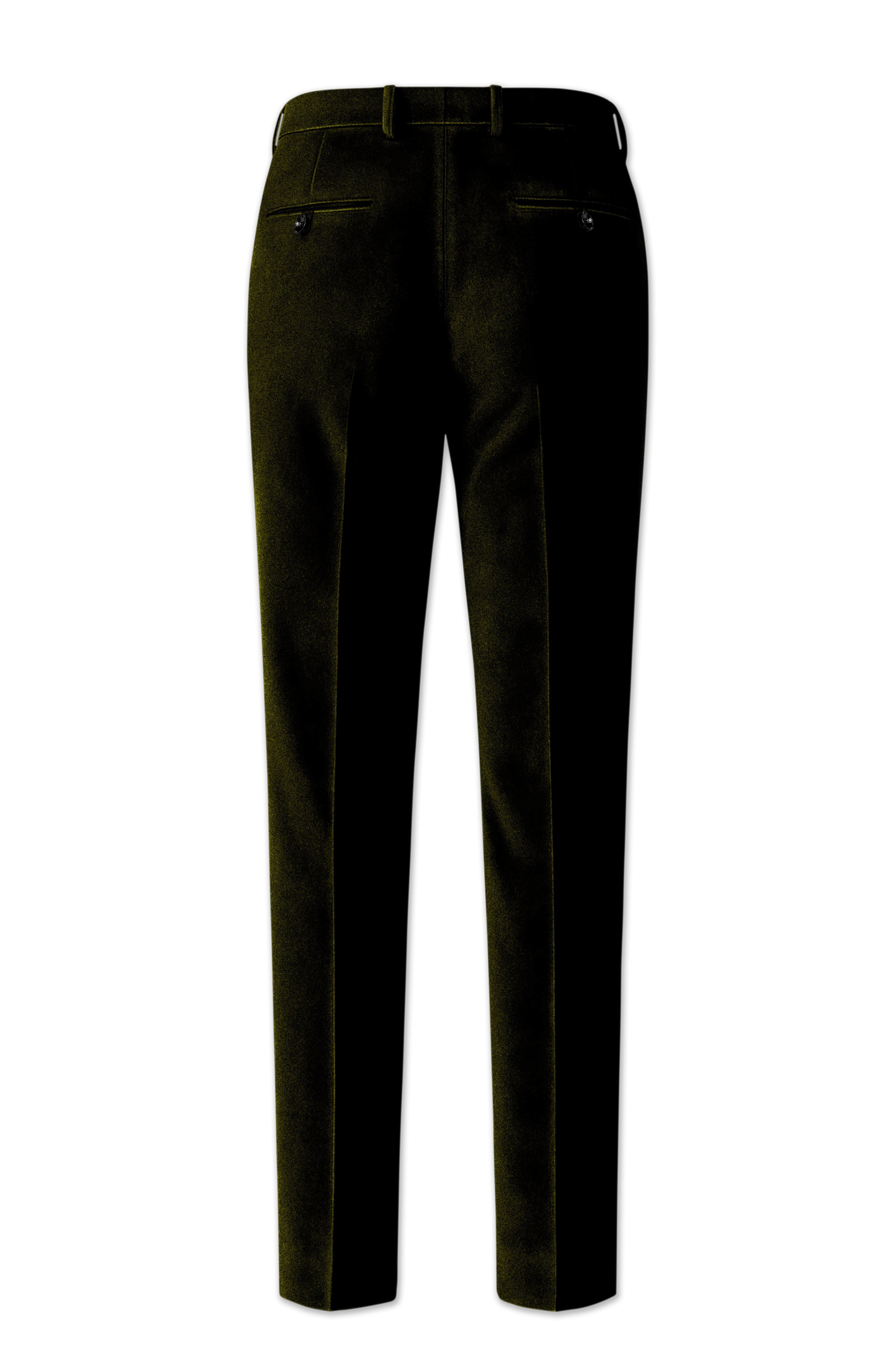 Montverde-Rangoon Green Velvet Stretchable Waistband Pant