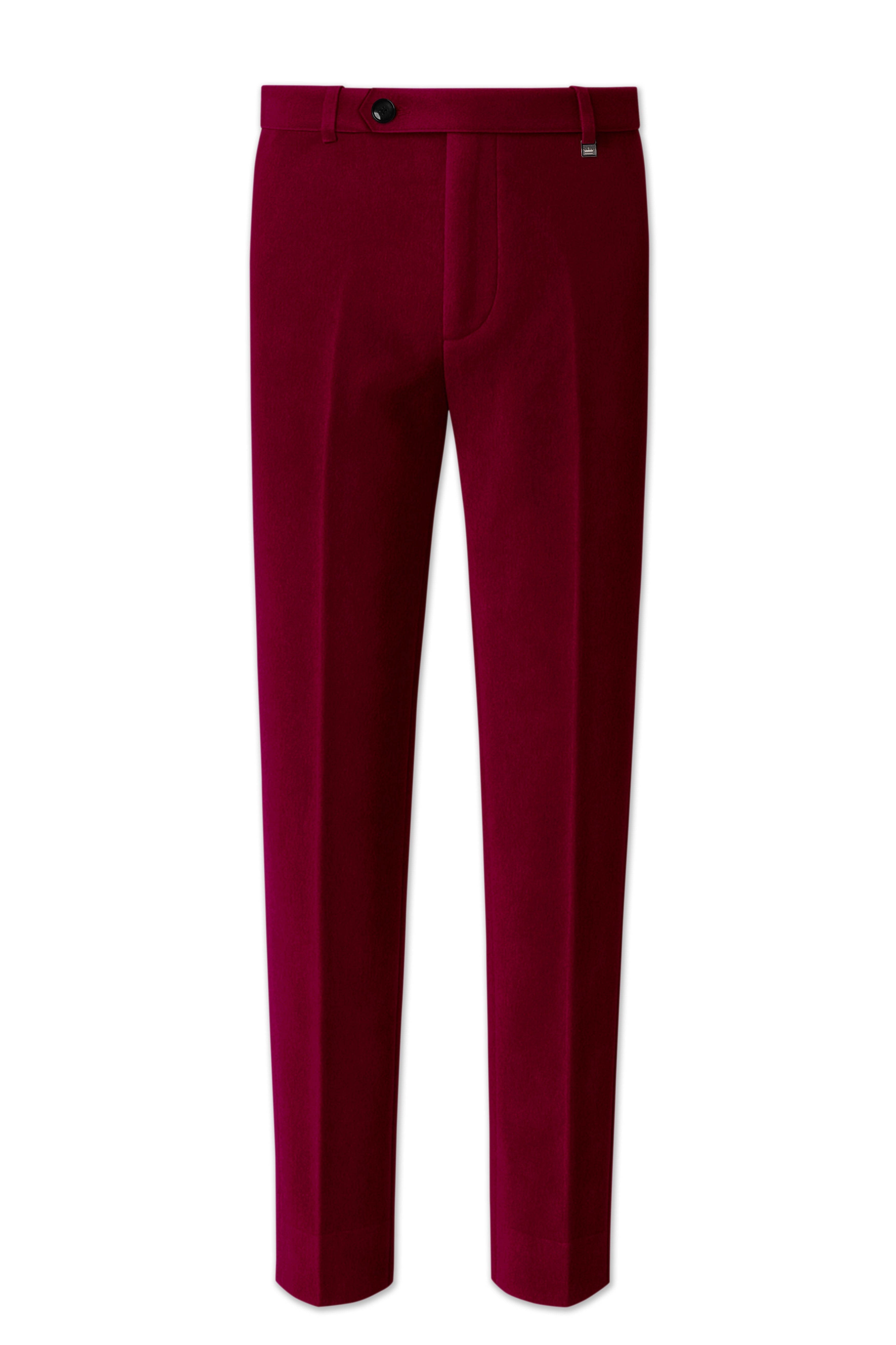 Amour-Scarlet Pink Velvet Stretchable Waistband Pant