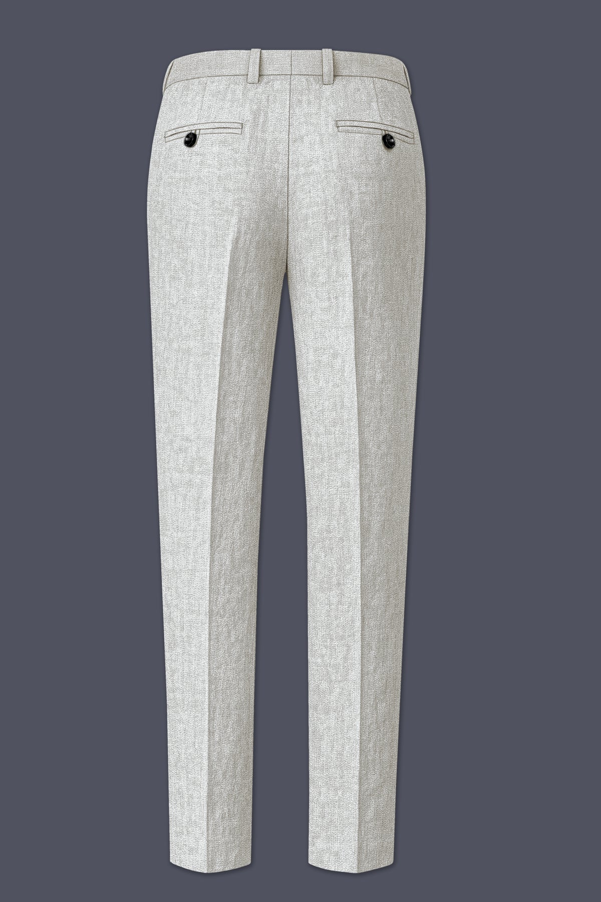 Sterling-Bianco Gray Luxurious Linen Stretchable Waistband Pant