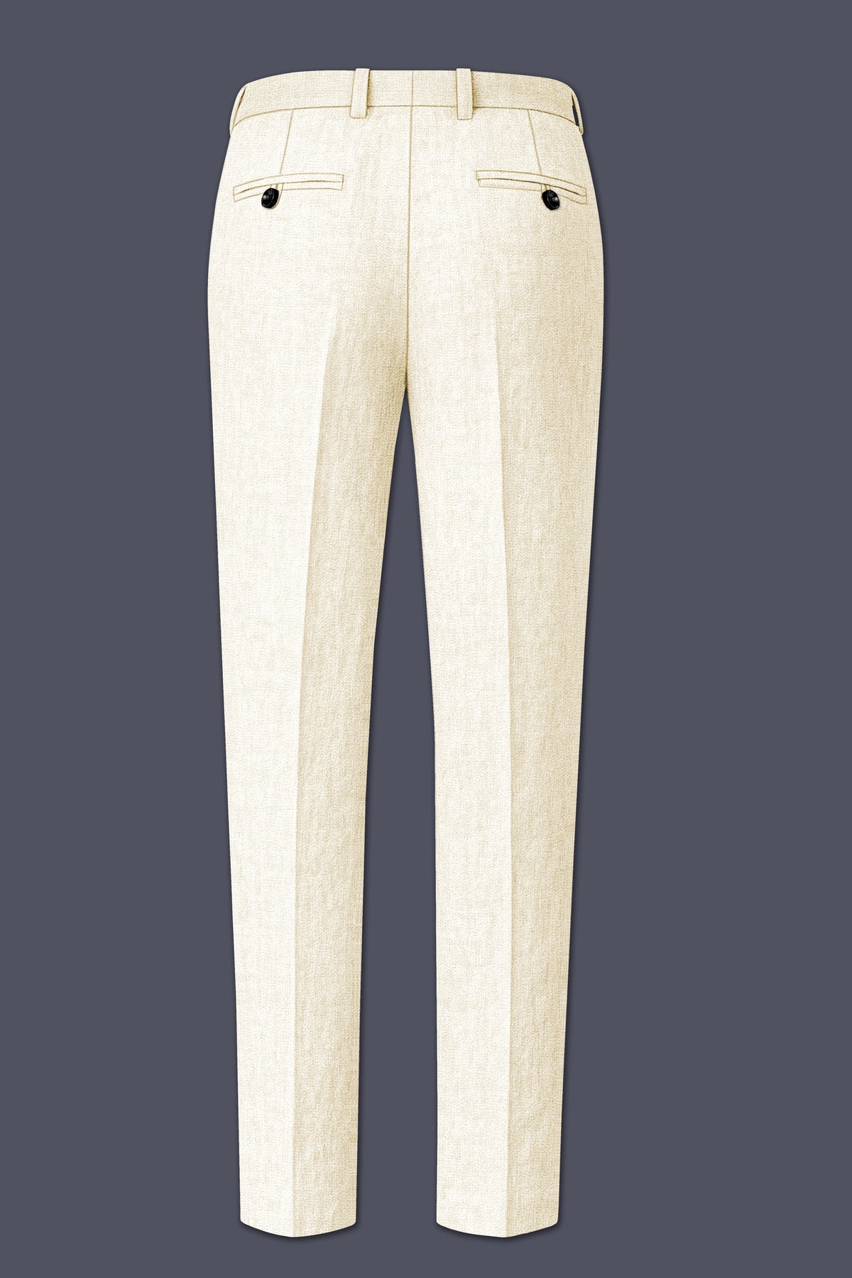 Oyster-Eggsheel Off White Luxurious Linen Stretchable Waistband Pant