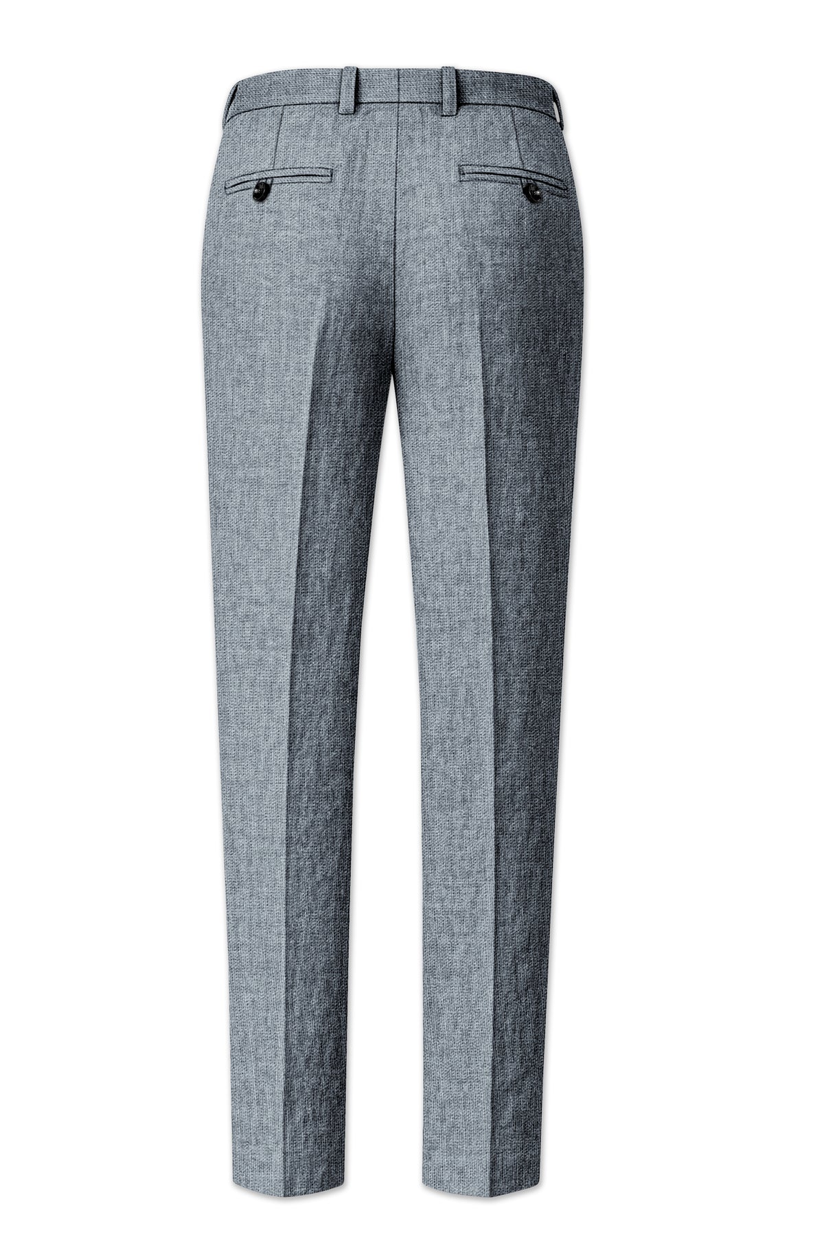 Pewter-Regent Gray Luxurious Linen Stretchable Waistband Pant