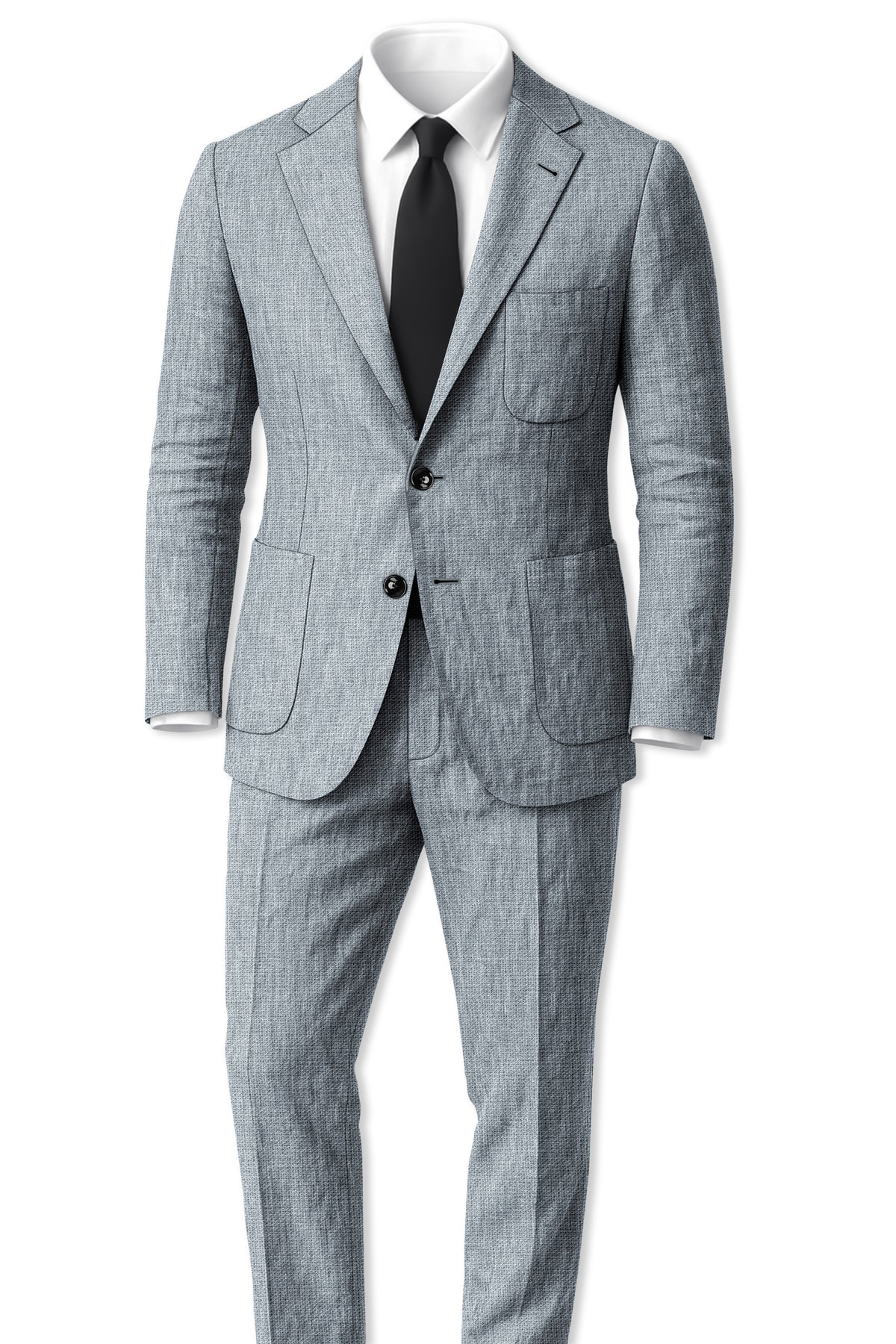 Pewter-Regent Gray Luxurious Linen Stretchable Waistband Pant
