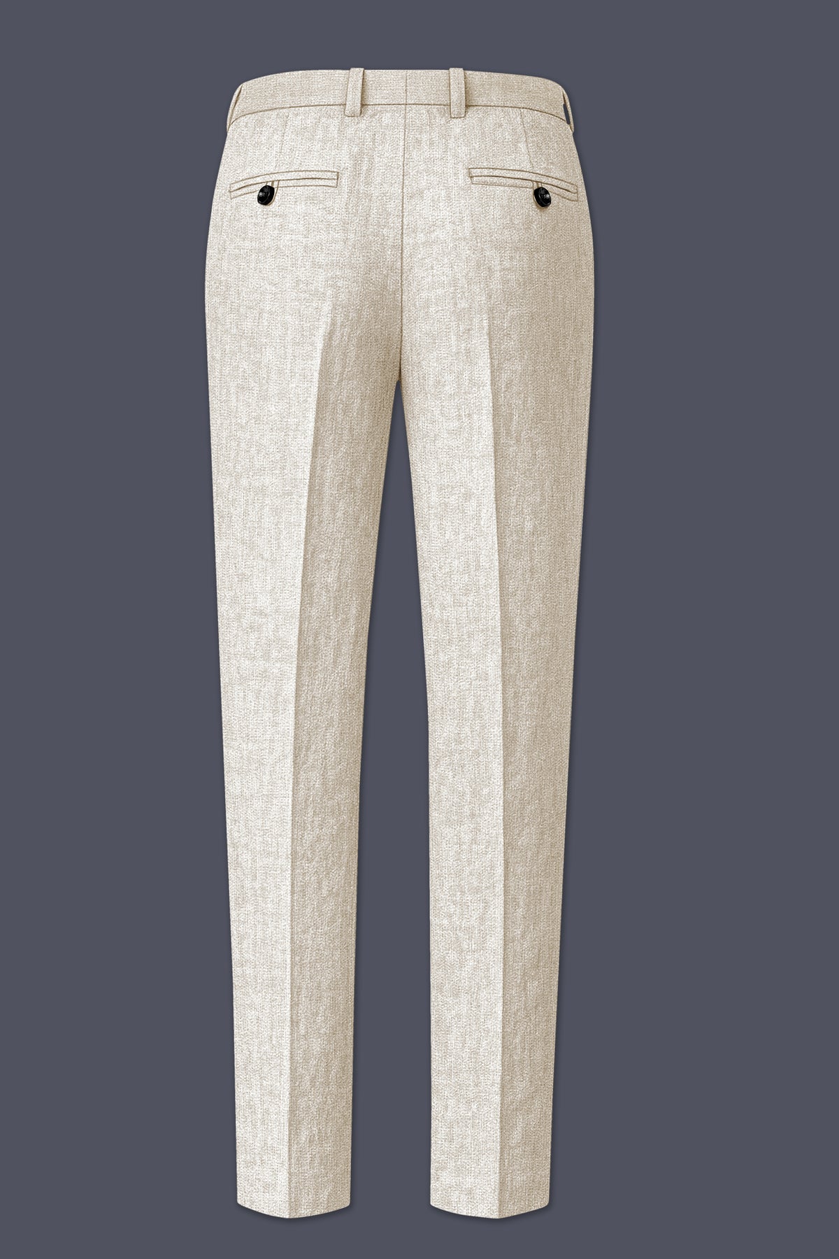 Cashmere-Pearl Cream Luxurious Linen Stretchable Waistband Pant