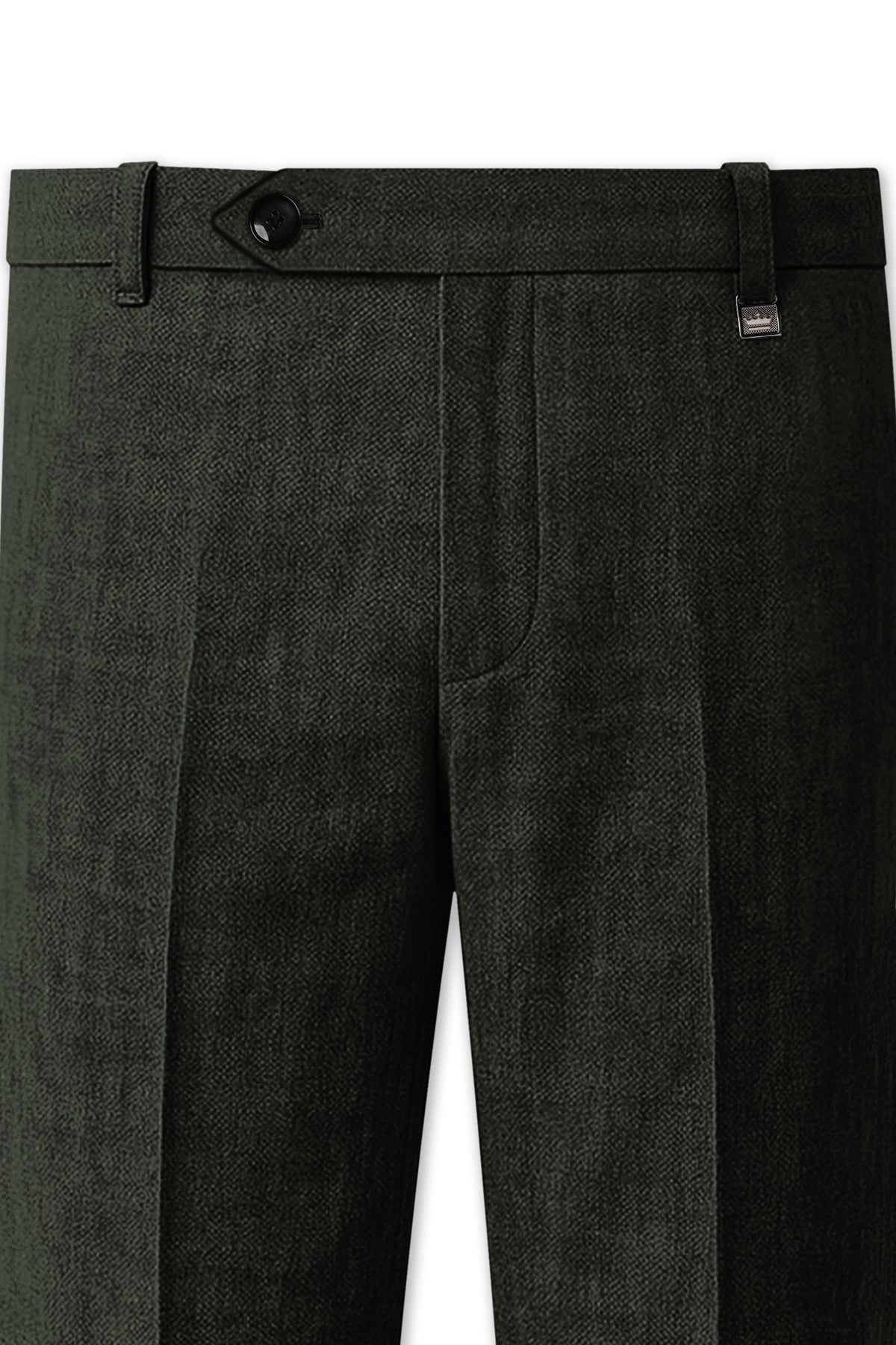 Moss-Dune Green Luxurious Linen Stretchable Waistband Pant
