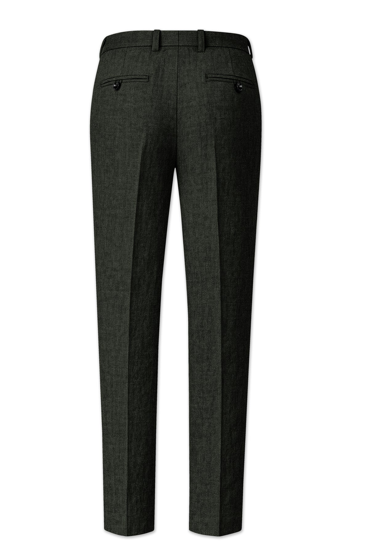 Moss-Dune Green Luxurious Linen Stretchable Waistband Pant