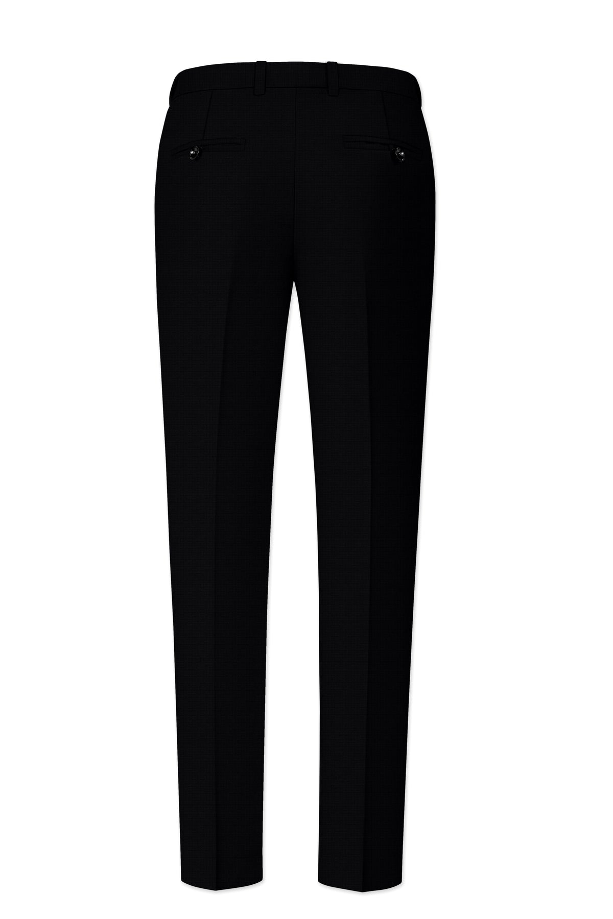 Obsidian-Jade Black Diamond Textured Wool Rich Slight Stretch Waistband Pant
