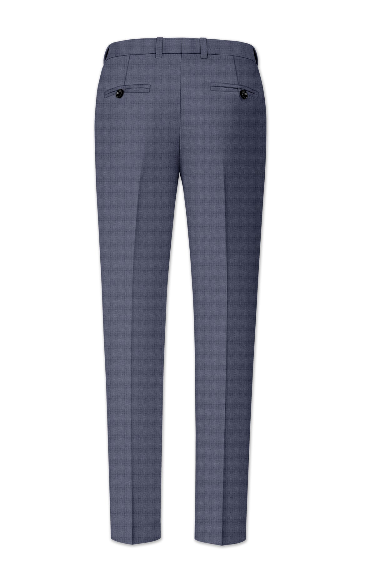 Graphite-Shuttle Gray Diamond Textured Wool Rich Slight Stretch Waistband Pant