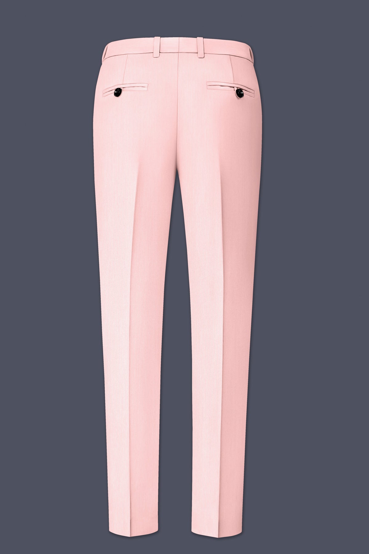 Elara-Cosmos Pink Diamond Textured Wool Rich Slight Stretch Waistband Pant