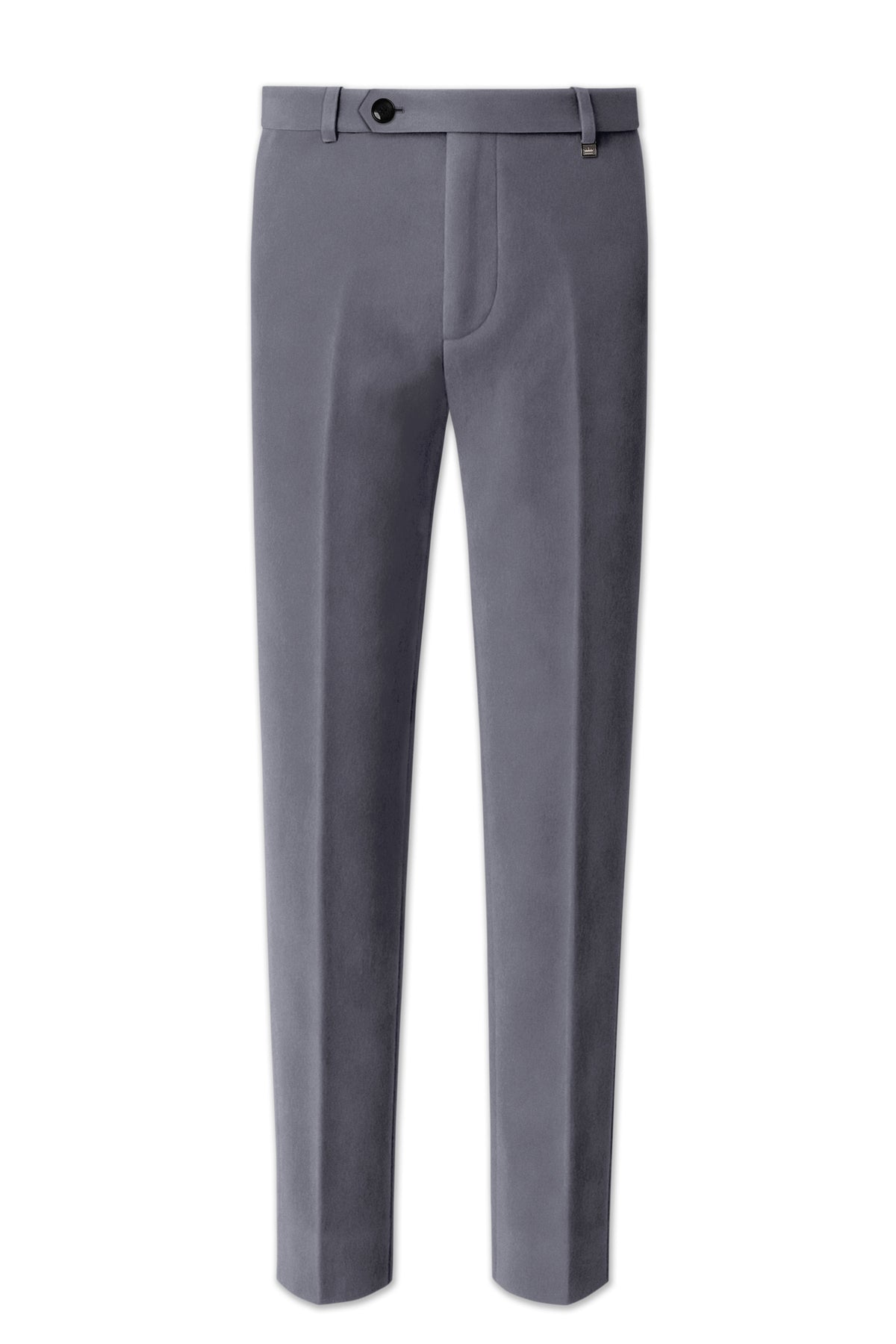 Velluto-Tuna Gray Velvet Stretchable Waistband Pant
