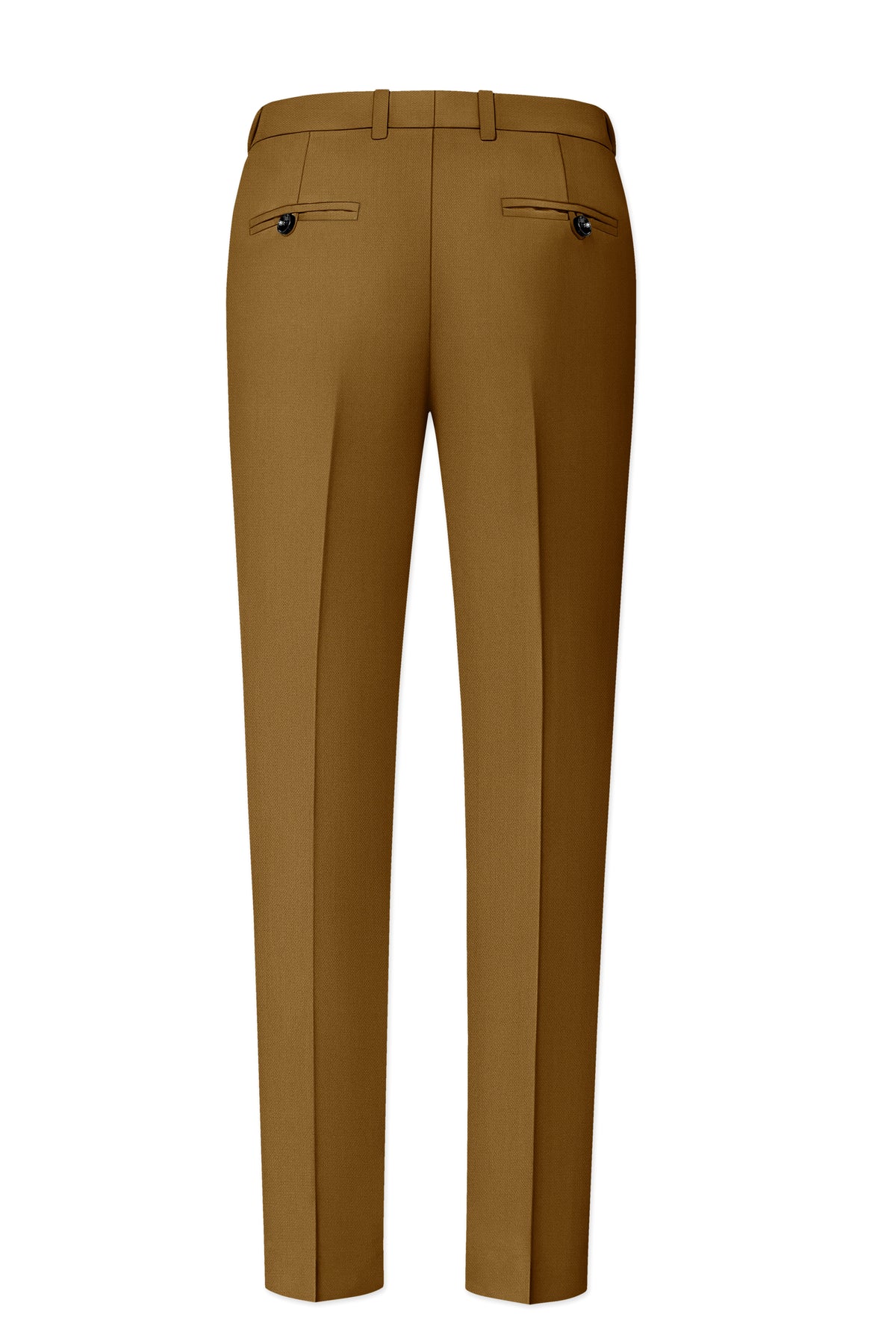 Sartoro-Otter Brown Diamond Textured Wool Rich Slight Stretch Waistband Pant