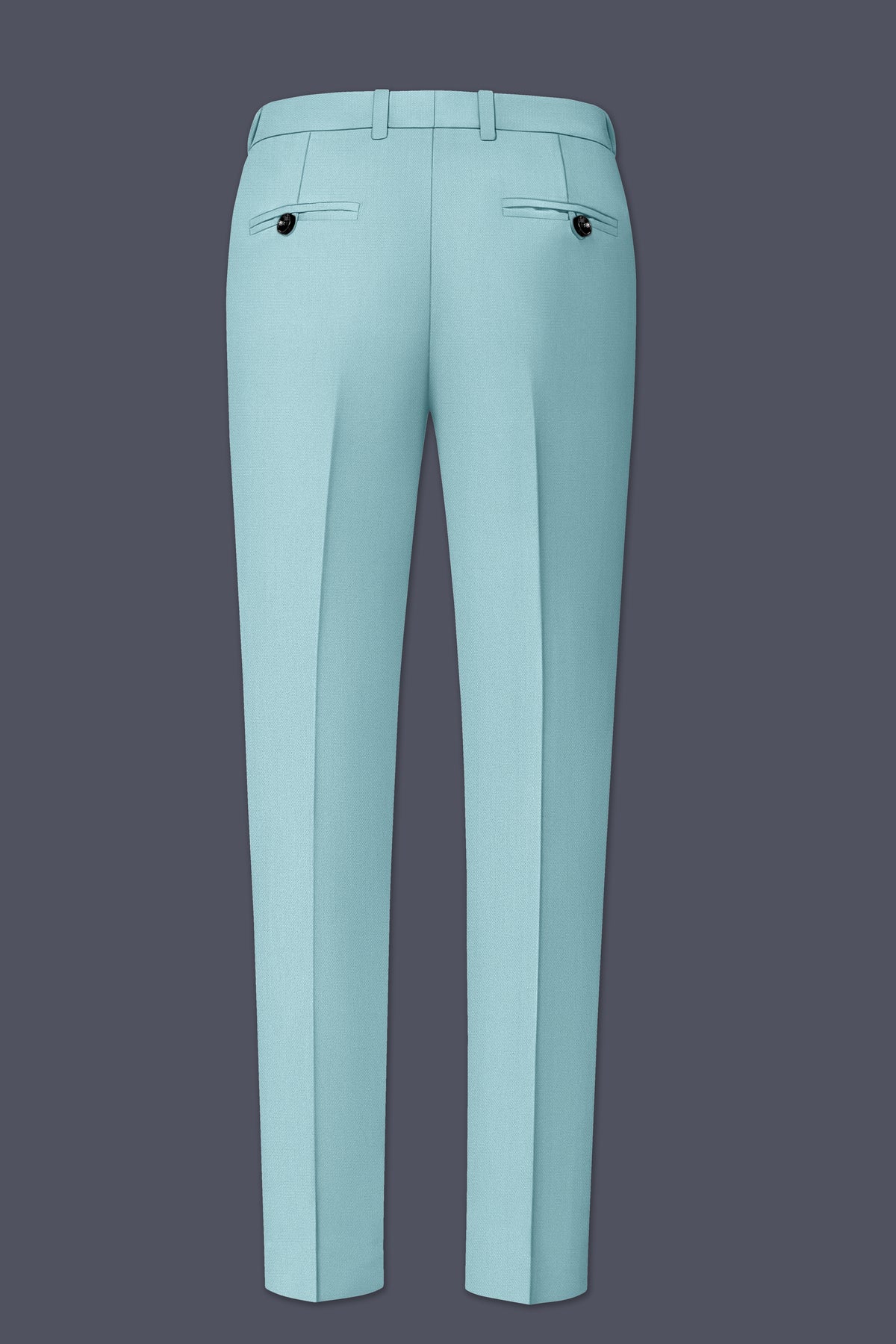 Eclipse-Hosta Blue Diamond Textured Wool Rich Slight Stretch Waistband Pant
