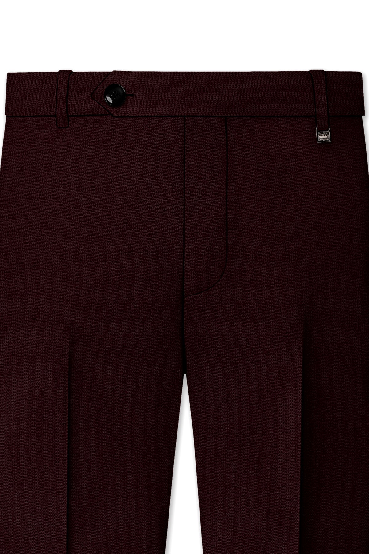 Ardent-Creole Maroon Diamond Textured Wool Rich Slight Stretch Waistband Pant