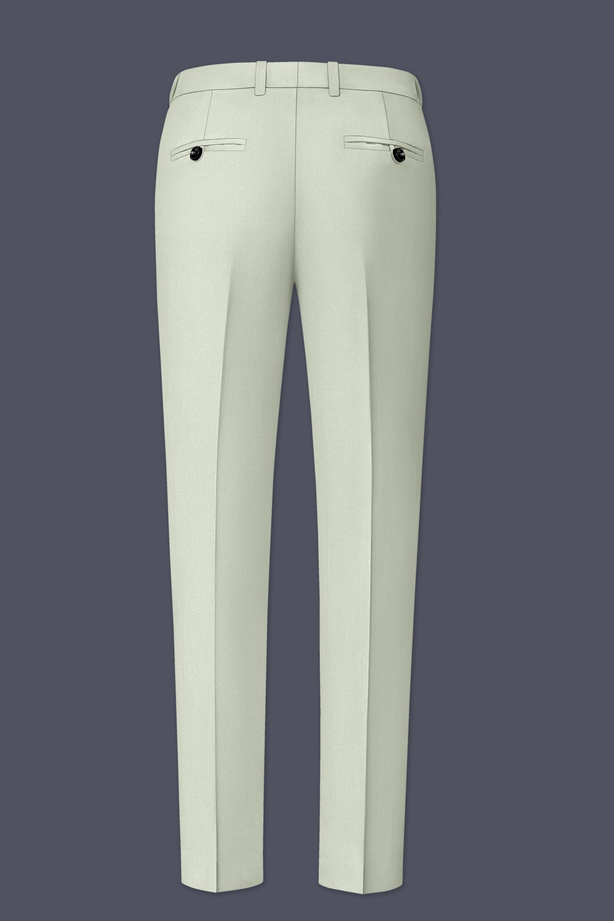Olivier-Pixie Green Diamond Textured Wool Rich Slight Stretch Waistband Pant