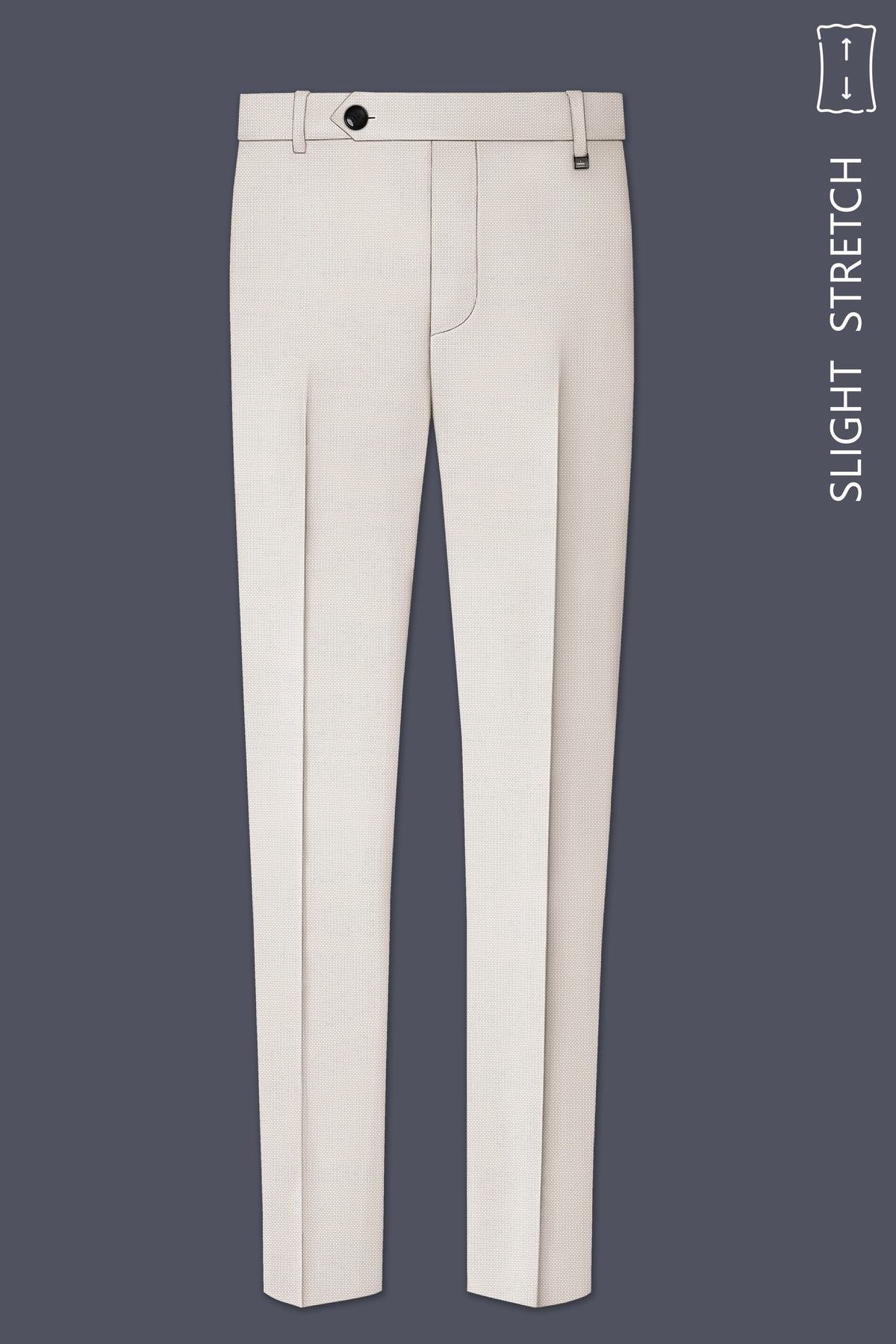 Dorian-Gainsboro Gray Diamond Textured Wool Rich Slight Stretch Waistband Pant