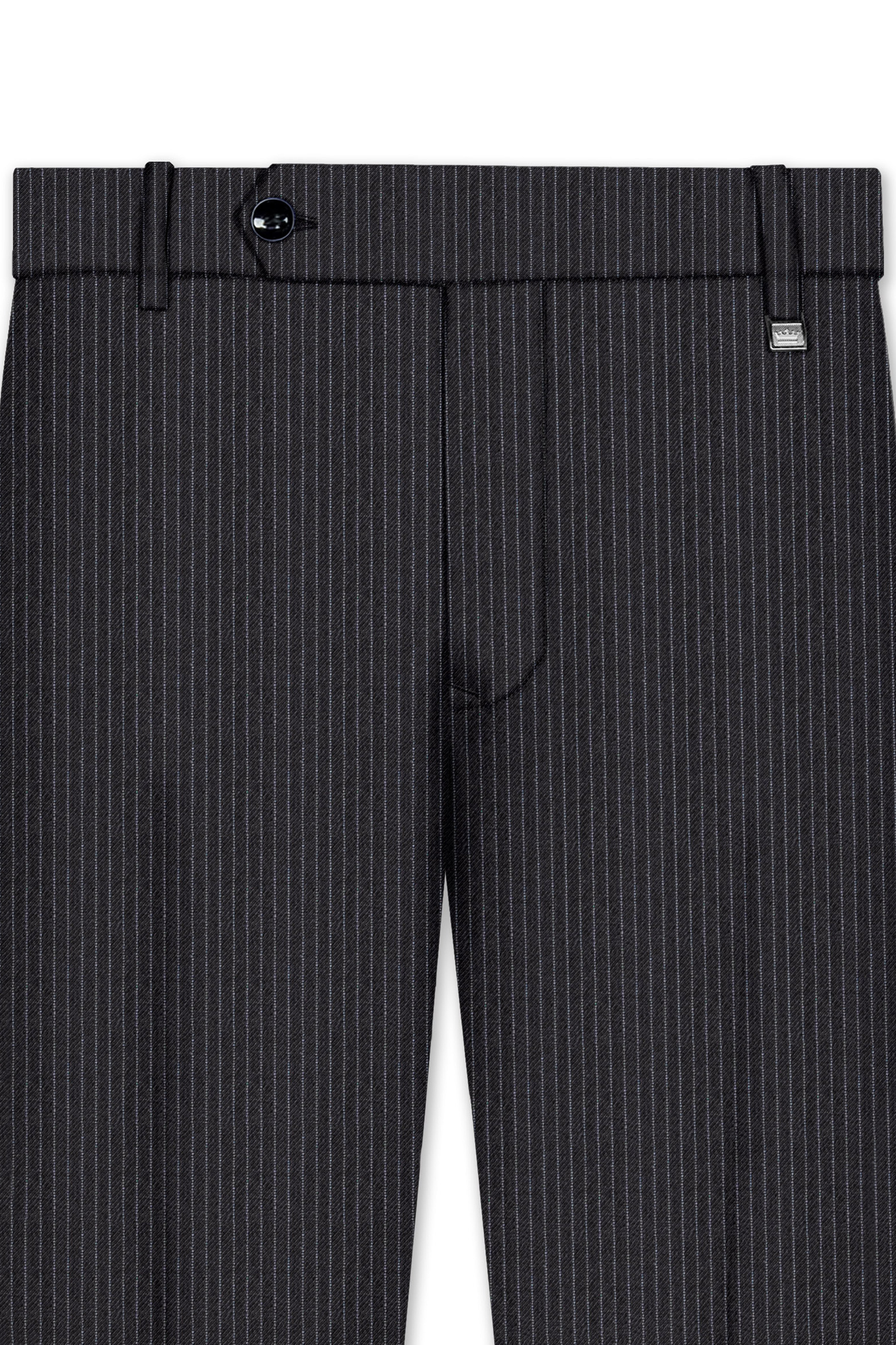 Jade Black Pinstriped Formal pant