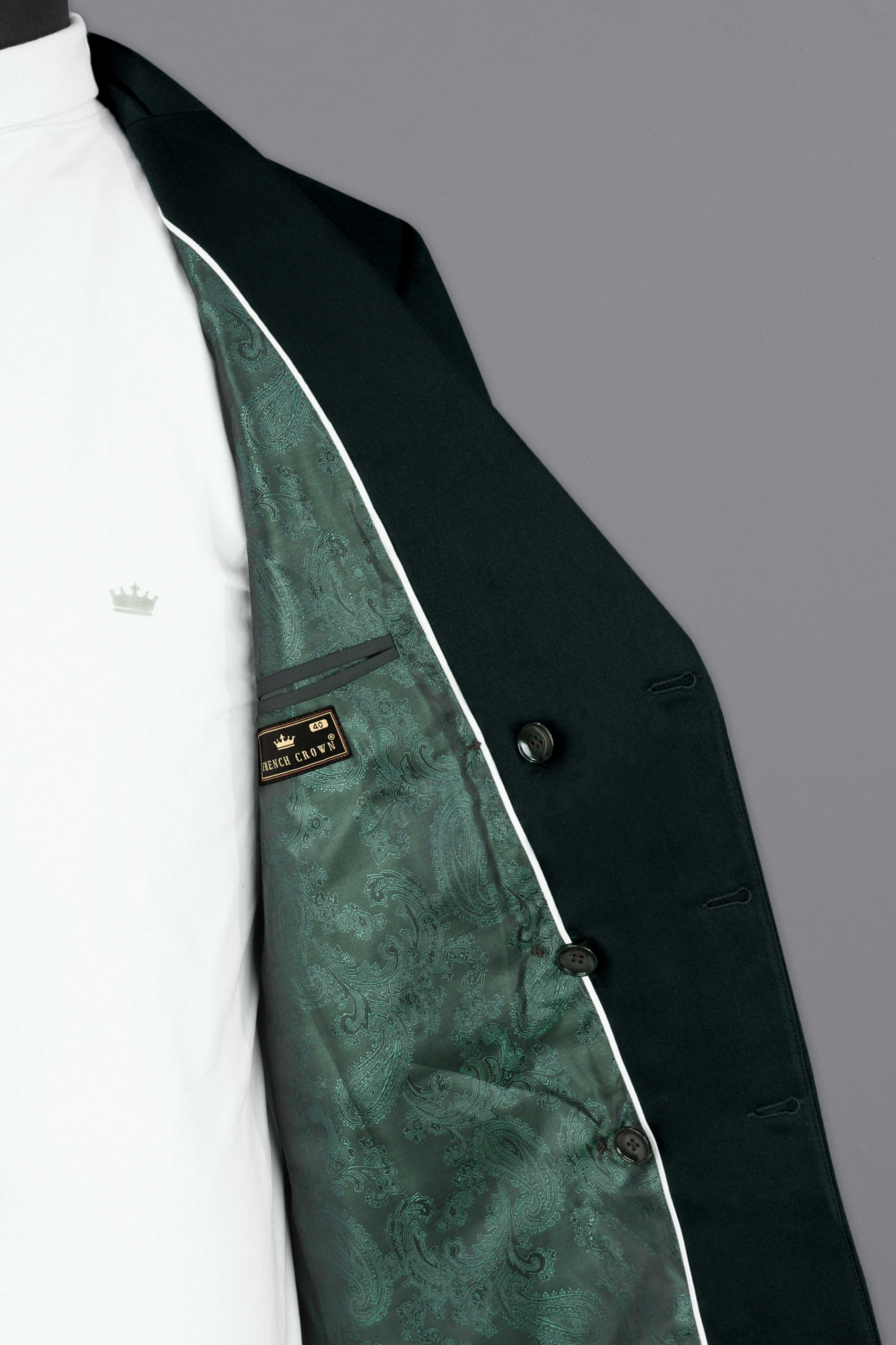 Juniper Green Subtle Sheen Double Breasted Trench Coat