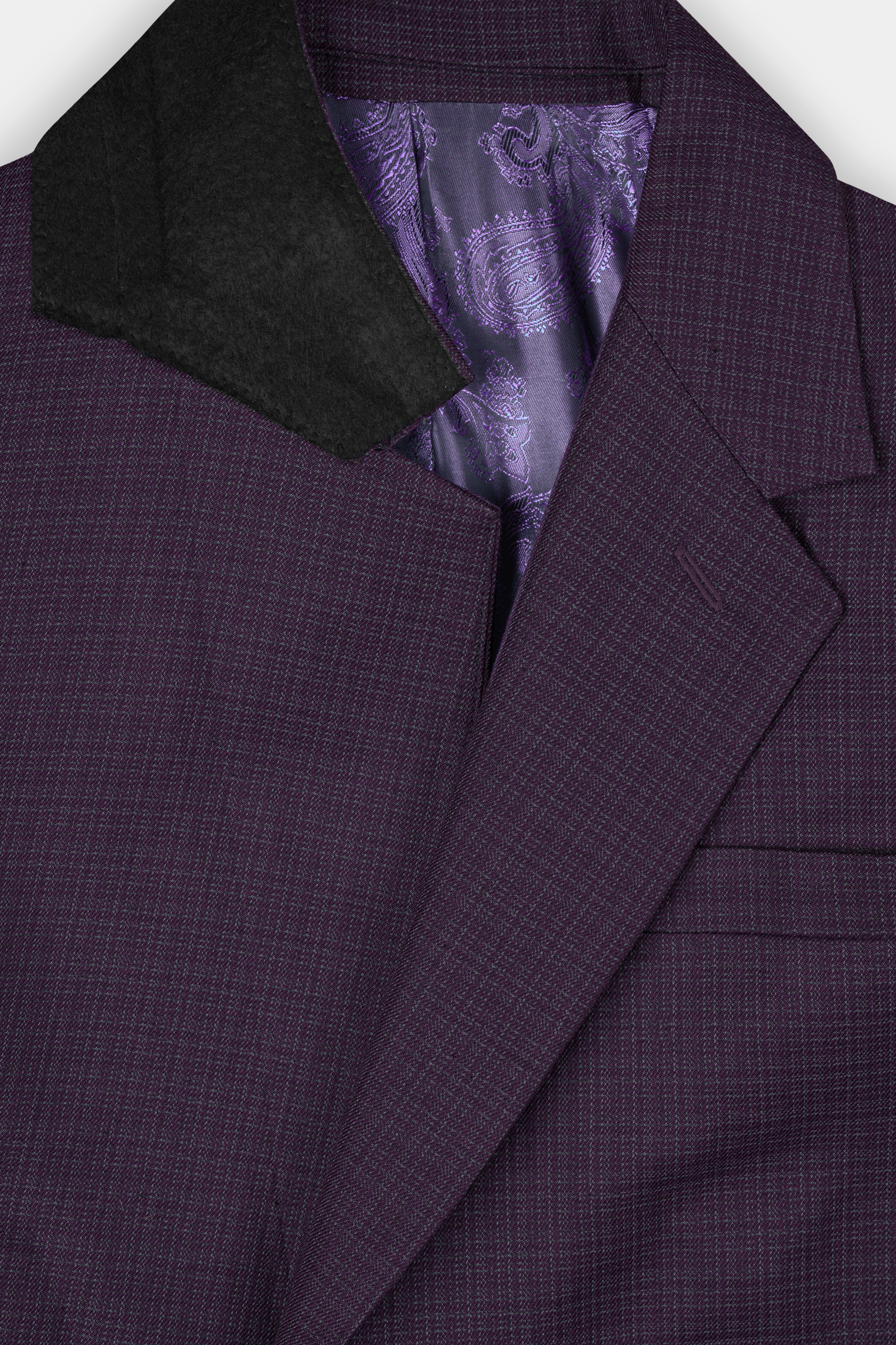 Blackcurrant Textured Wool Rich Trench Coat