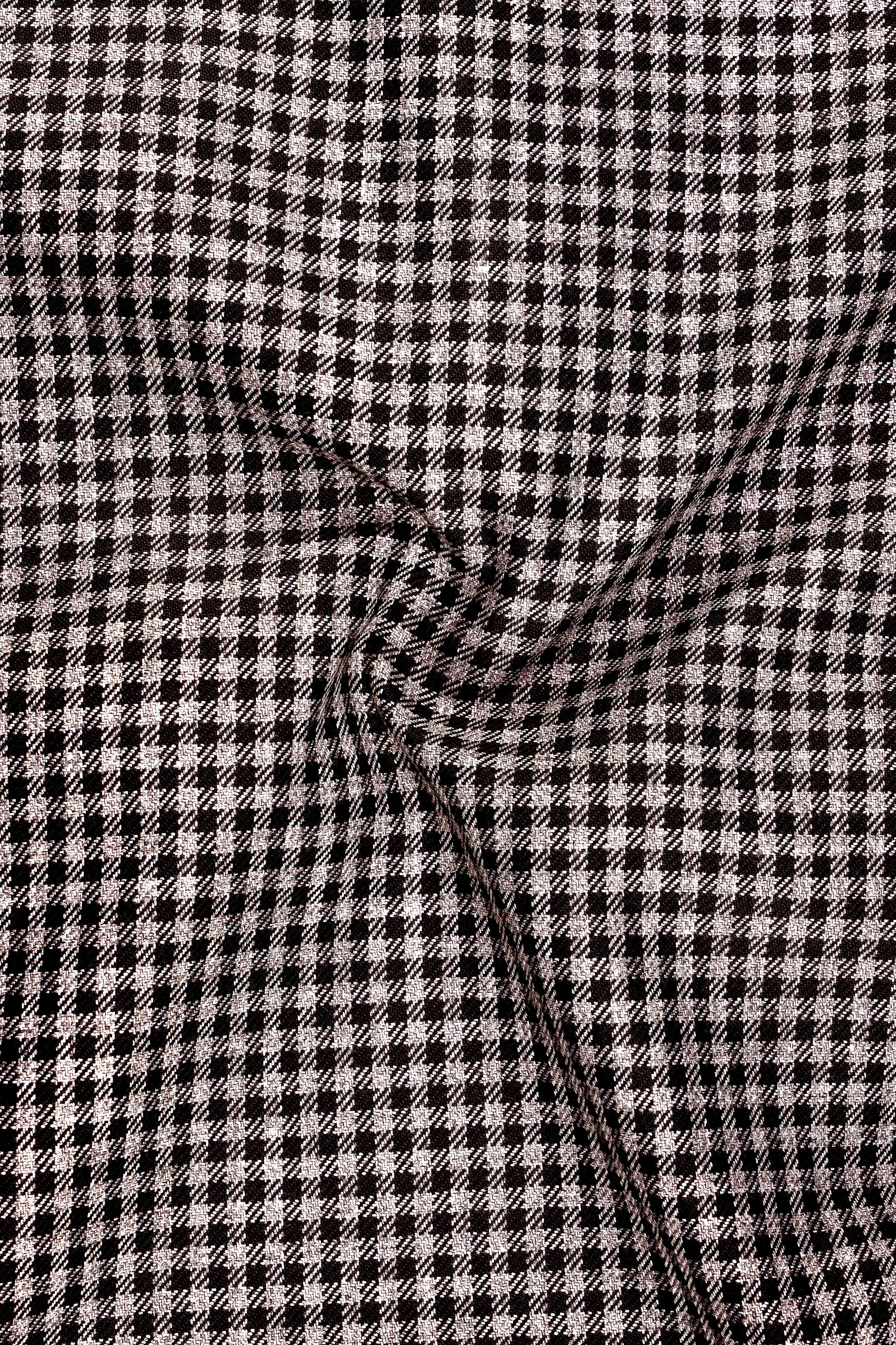 Imperium-Emperor Brown And Swiss Cream Gingham Plaid Tweed Single Breasted Trench Coat