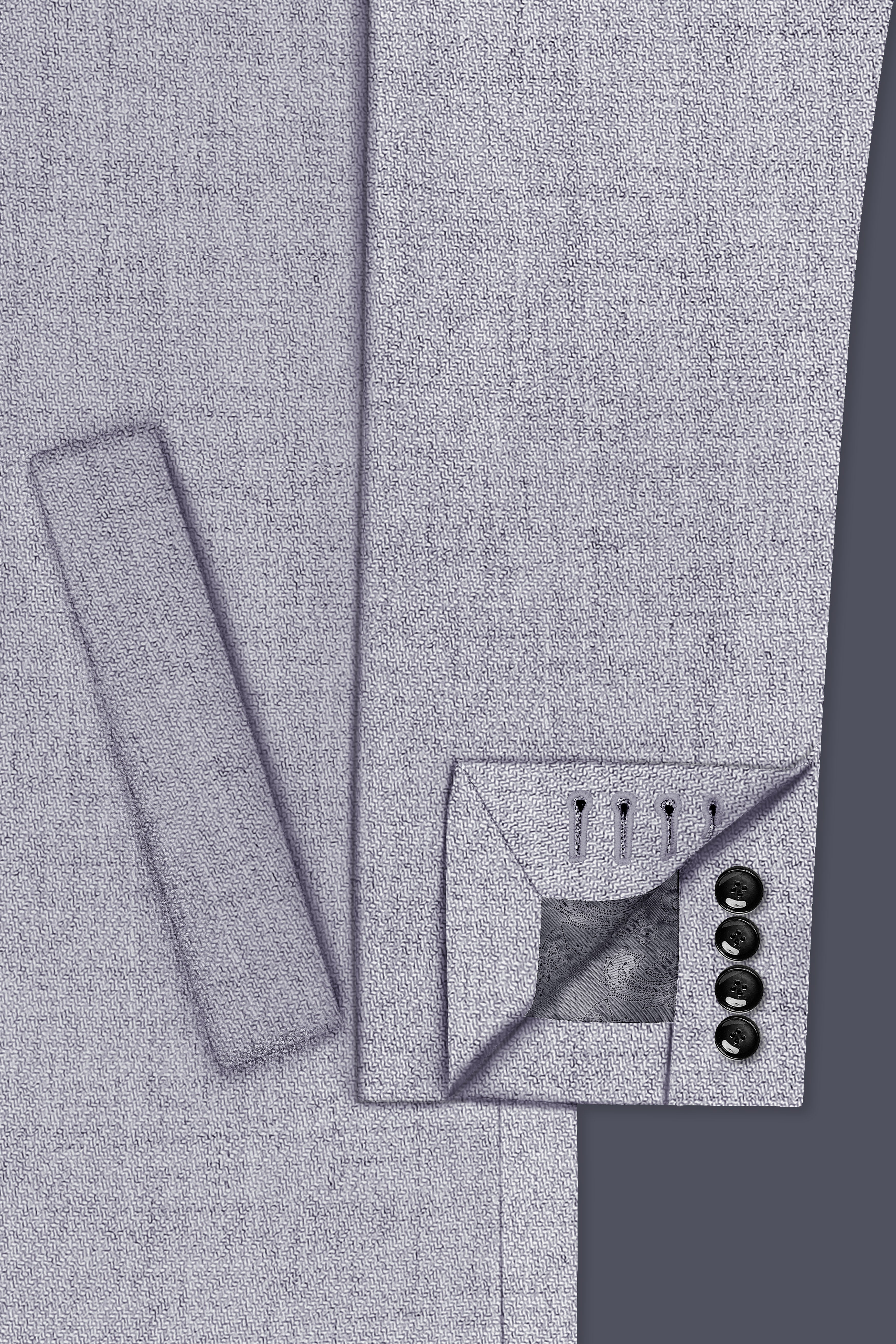 Alpine-Mountain Mist Gray Textured Tweed Single Breasted Trench Coat