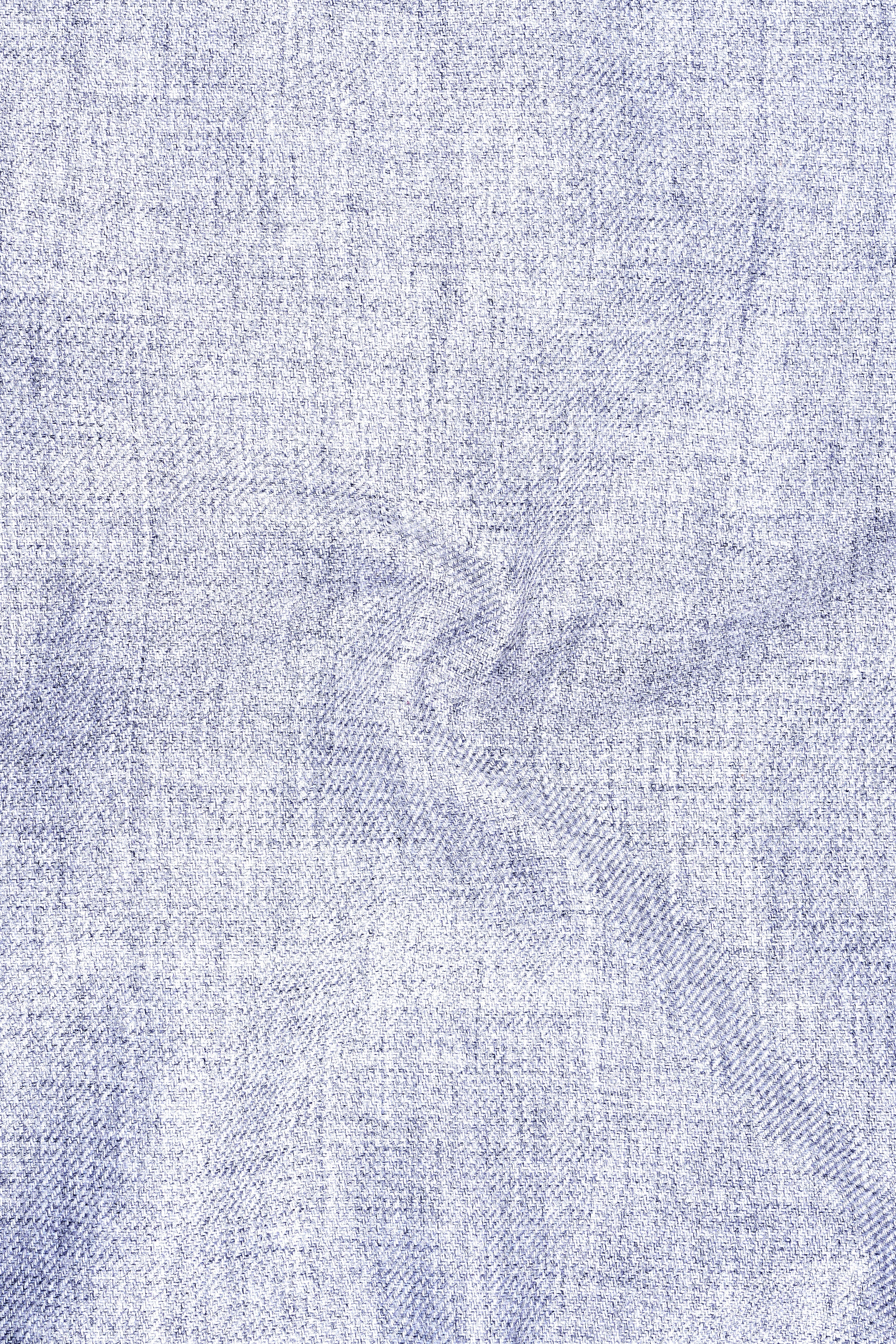 Celestia-Frosted Lilac Blue Textured Tweed Single Breasted Trench Coat