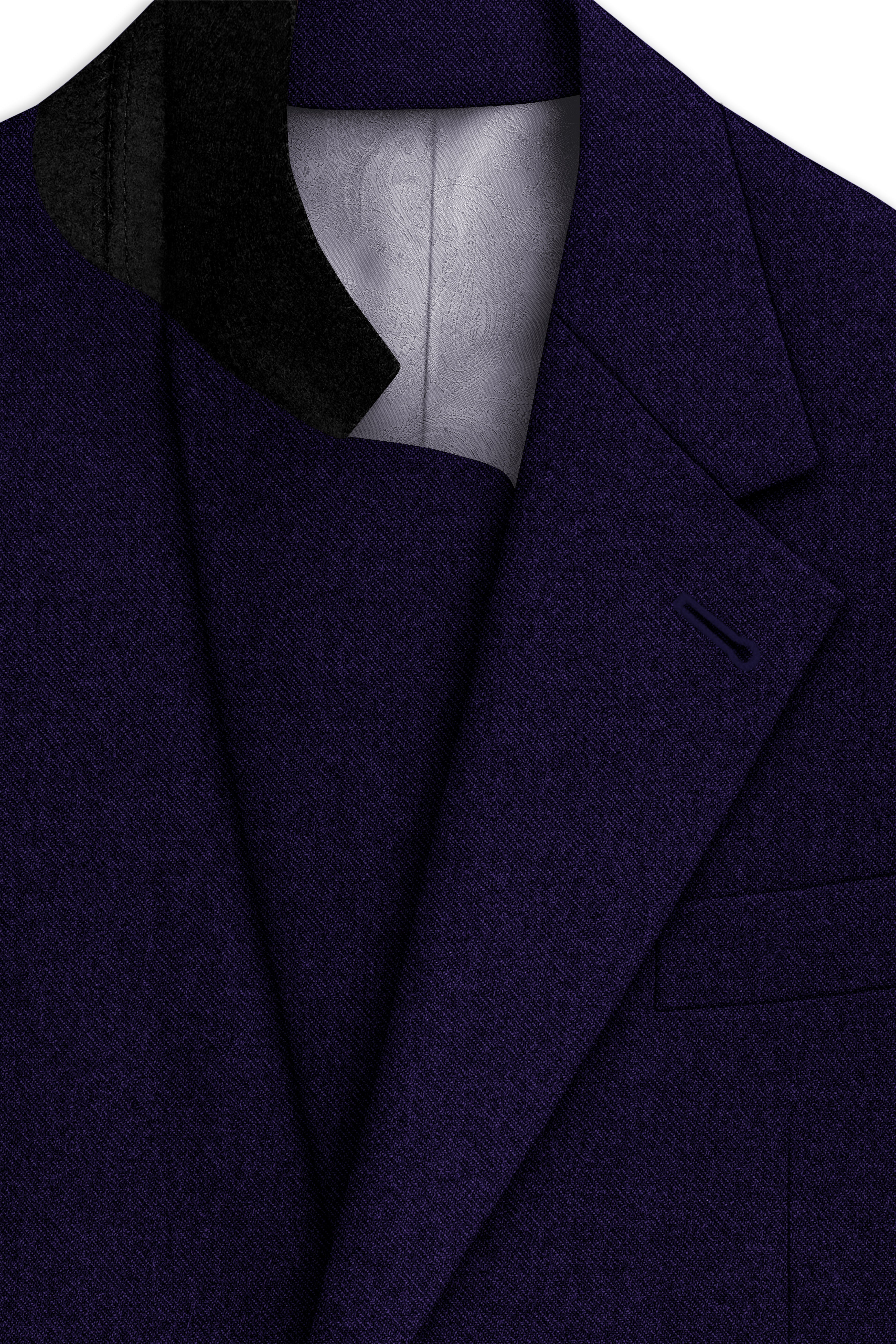 Bluvoro-Mirage Blue Textured Tweed Single Breasted Overcoat