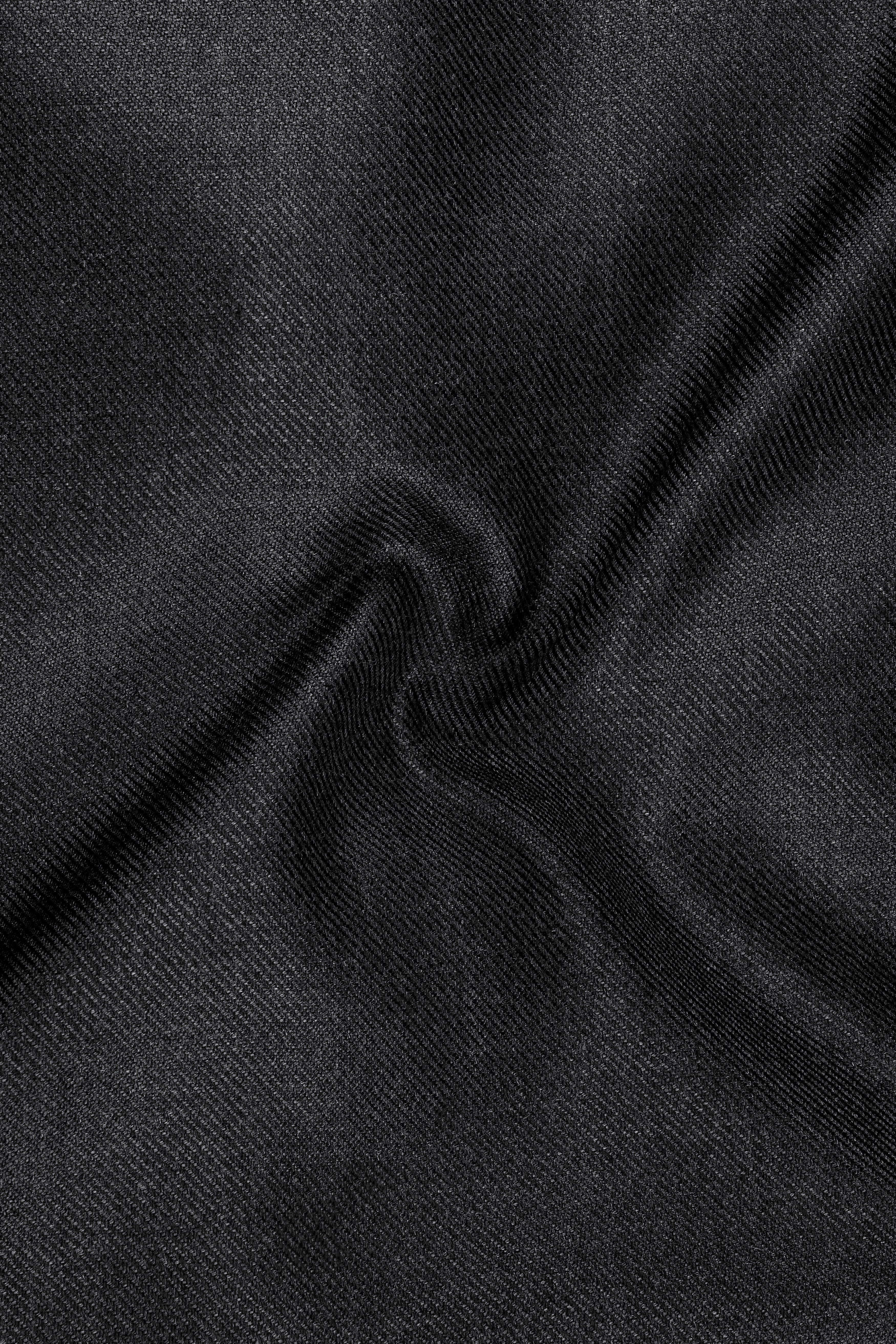 Metallo-Gunmetal Gray Textured Tweed Single Breasted Overcoat