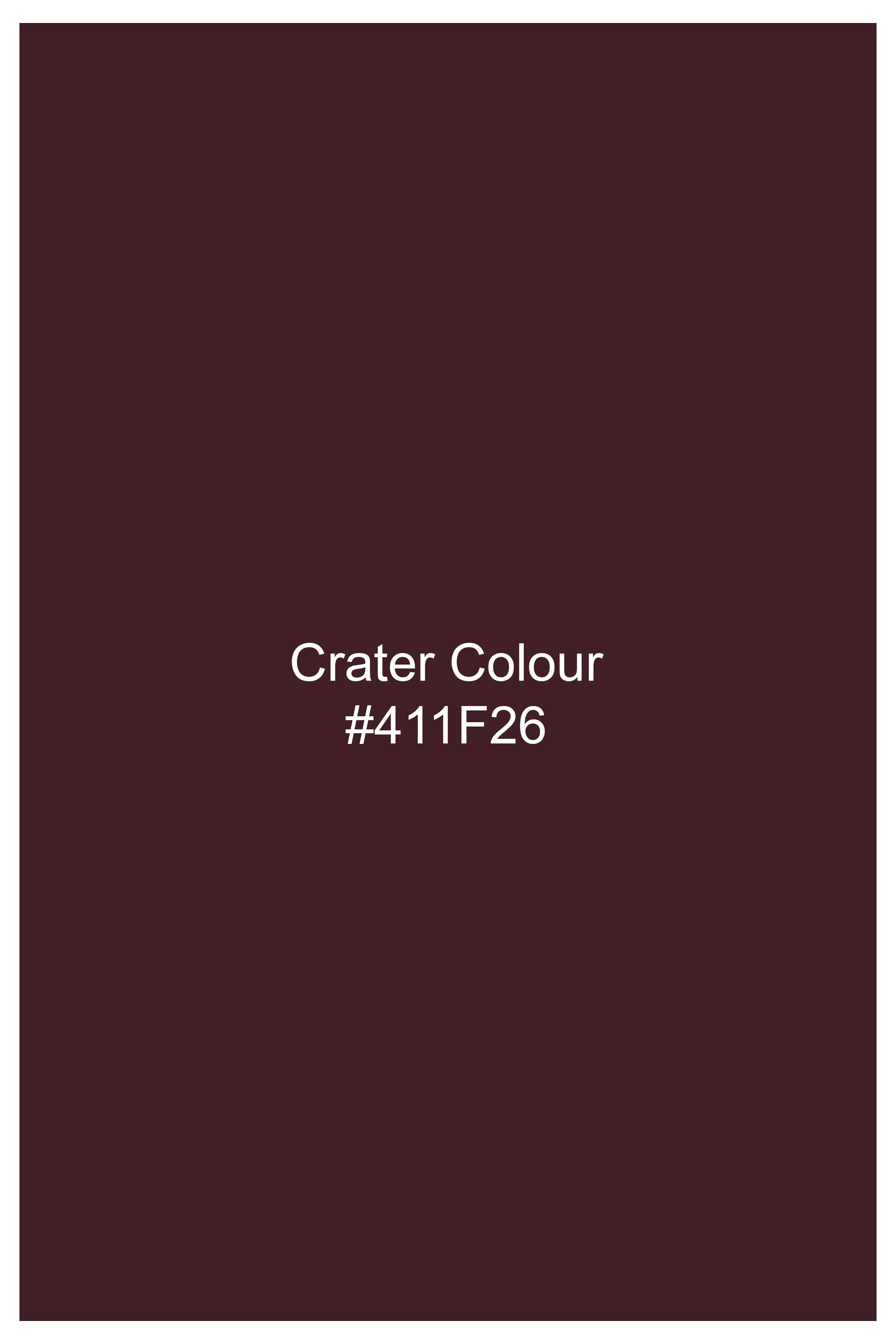 Burgvoro-Crated Maroon Textured Tweed Single Breasted Overcoat