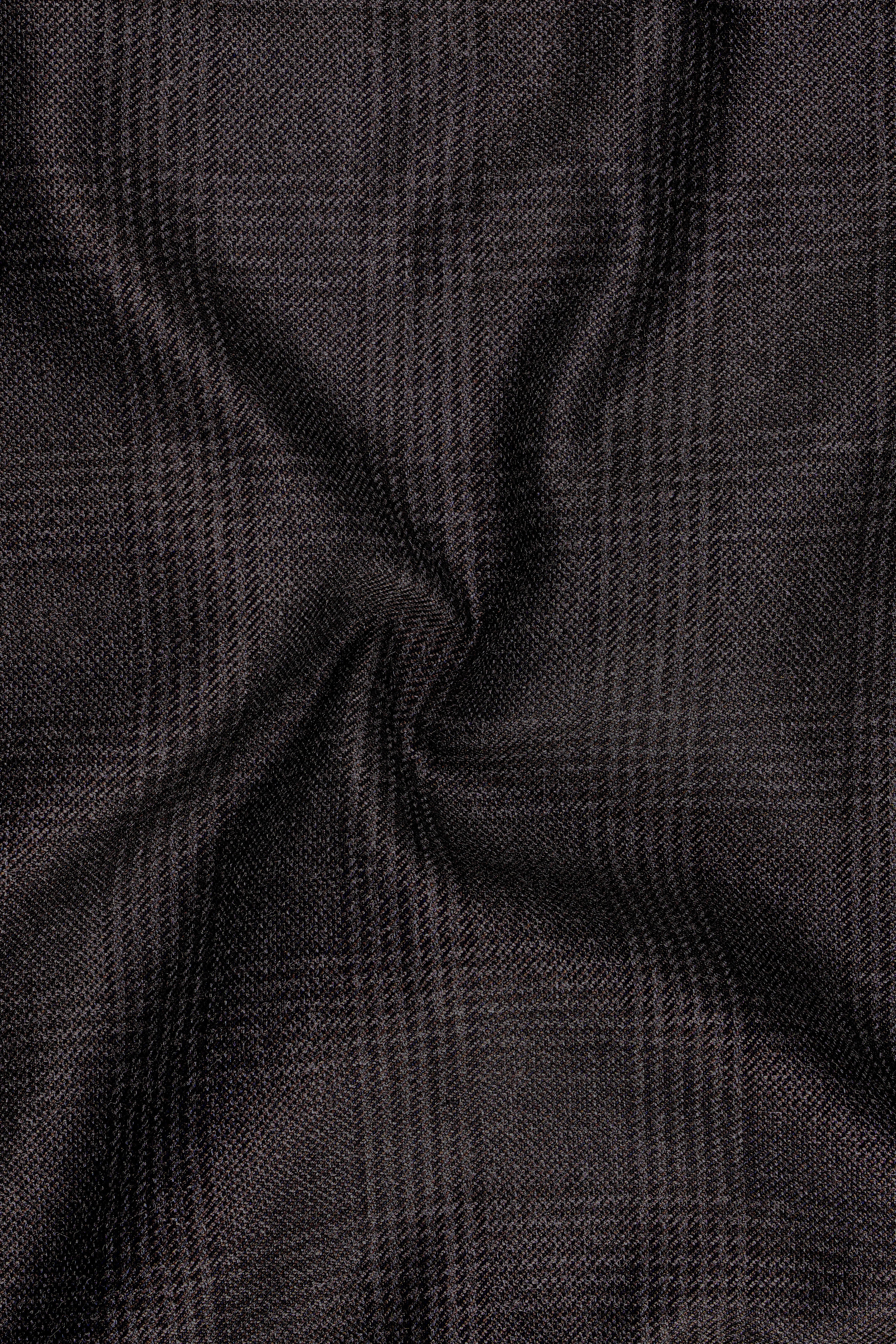 Bruno-Chicago Brown Wales Plaid Tweed Single Breasted Overcoat