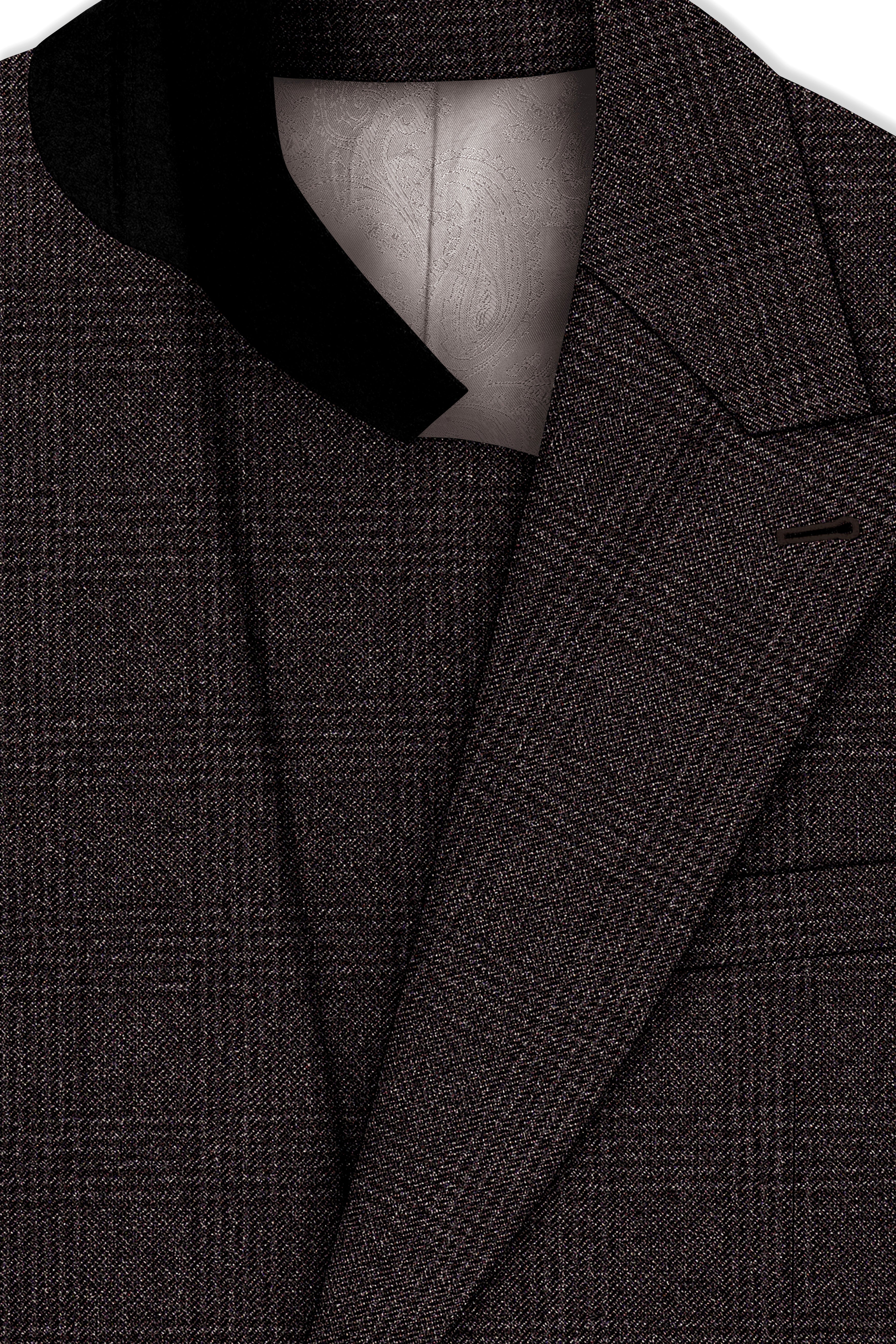 Bruno-Chicago Brown Wales Plaid Tweed Single Breasted Overcoat