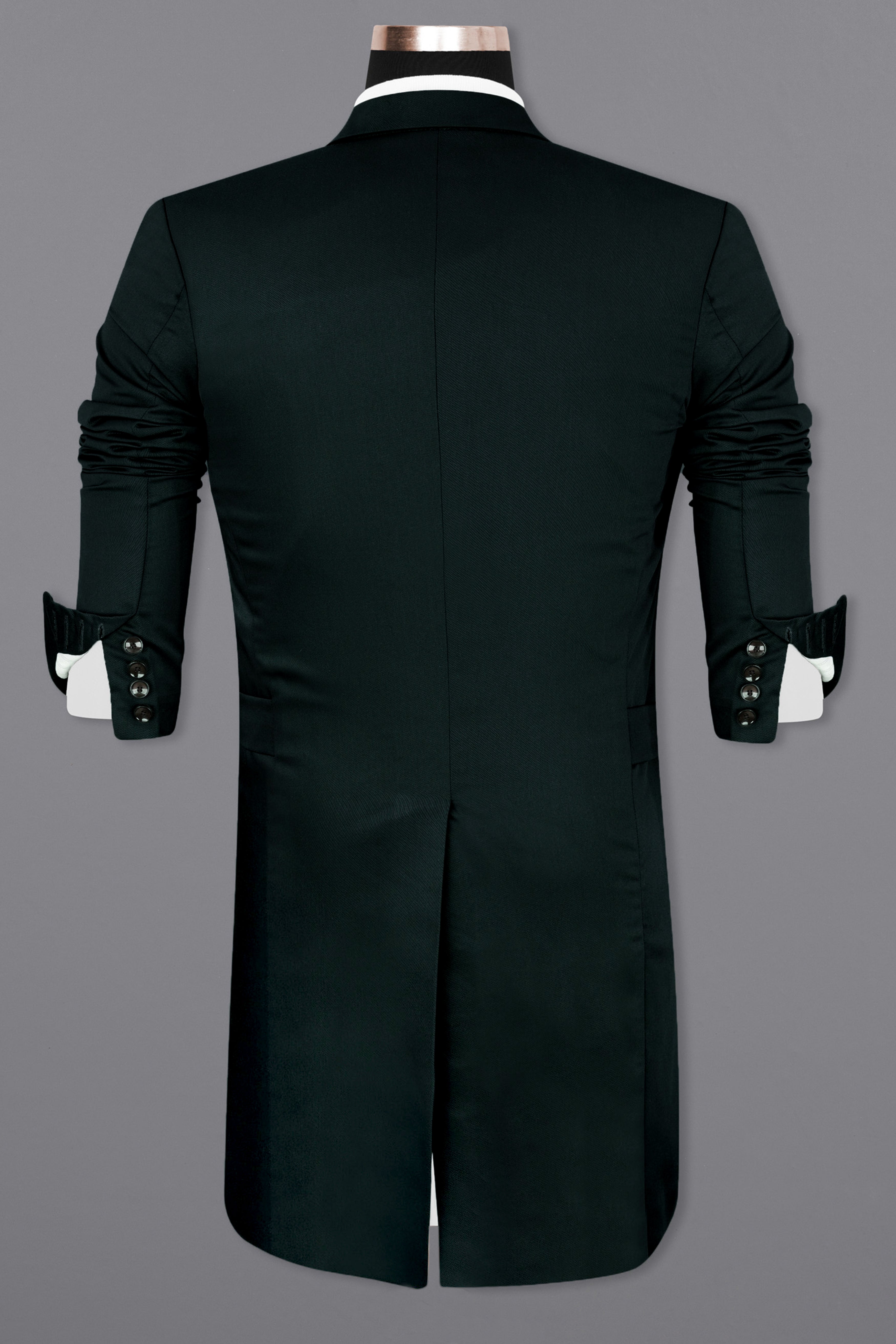 Juniper Green Subtle Sheen Double Breasted Trench Coat with Pant