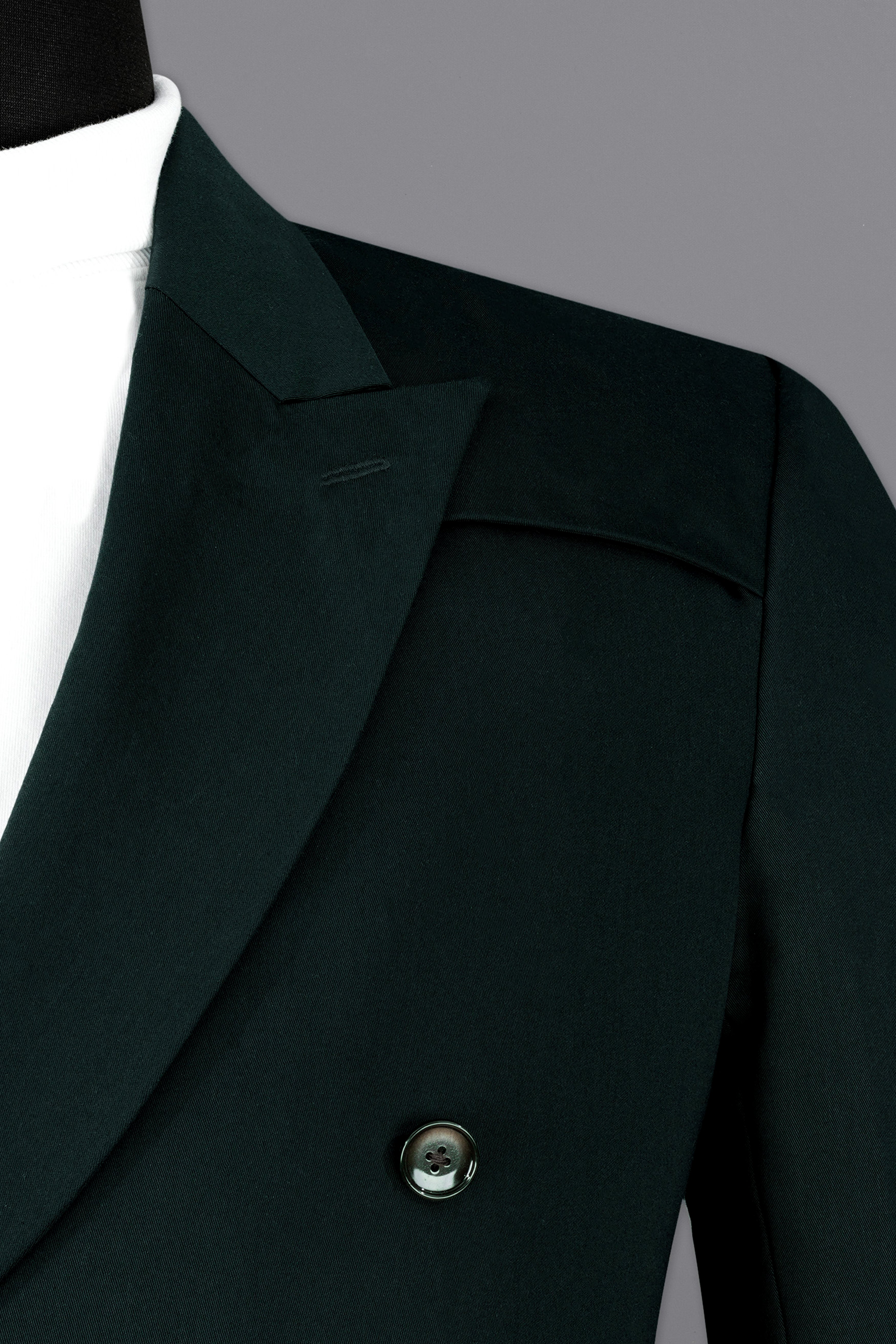 Juniper Green Subtle Sheen Double Breasted Trench Coat with Pant