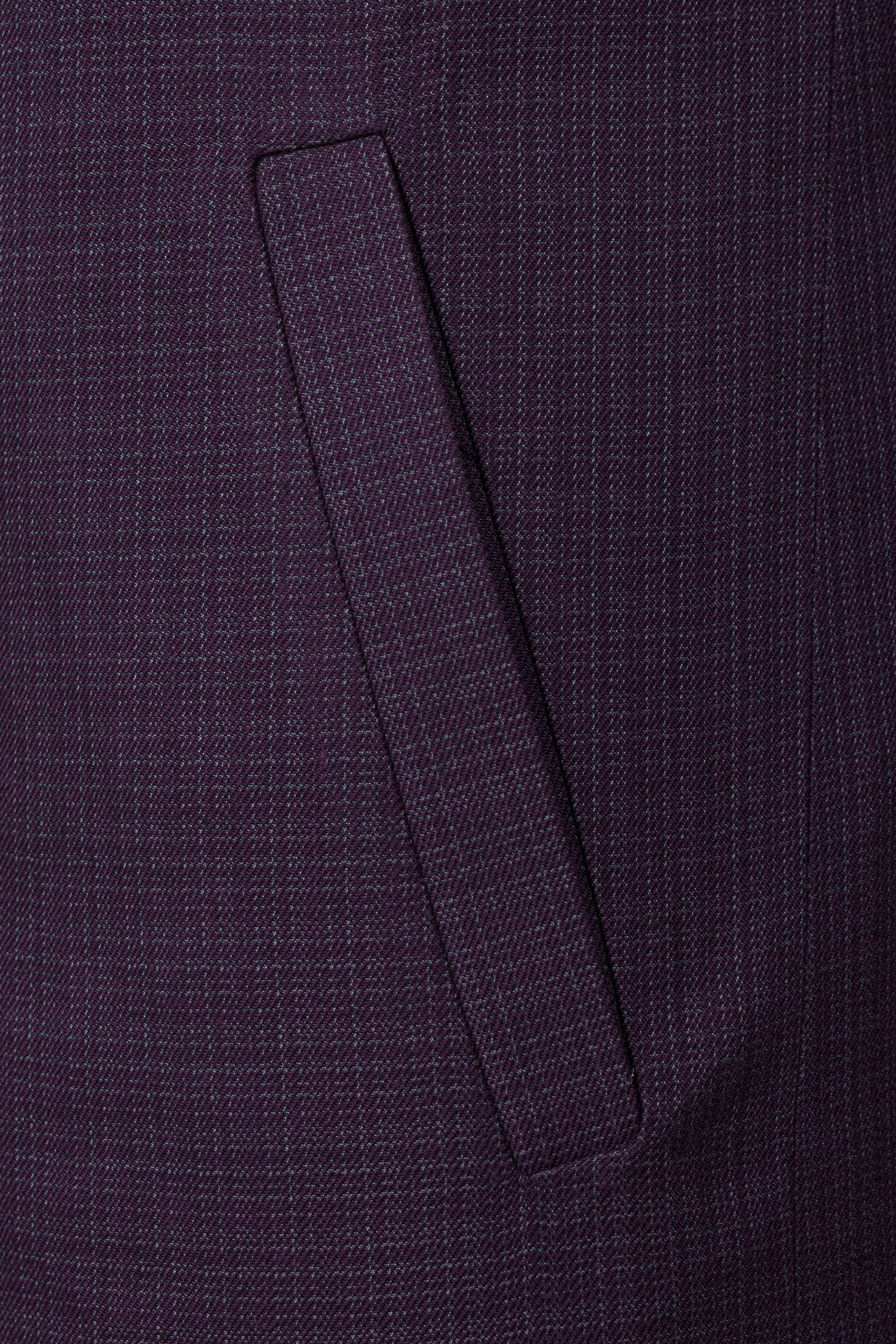 Blackcurrant Textured Wool Rich Overcoat With Pant