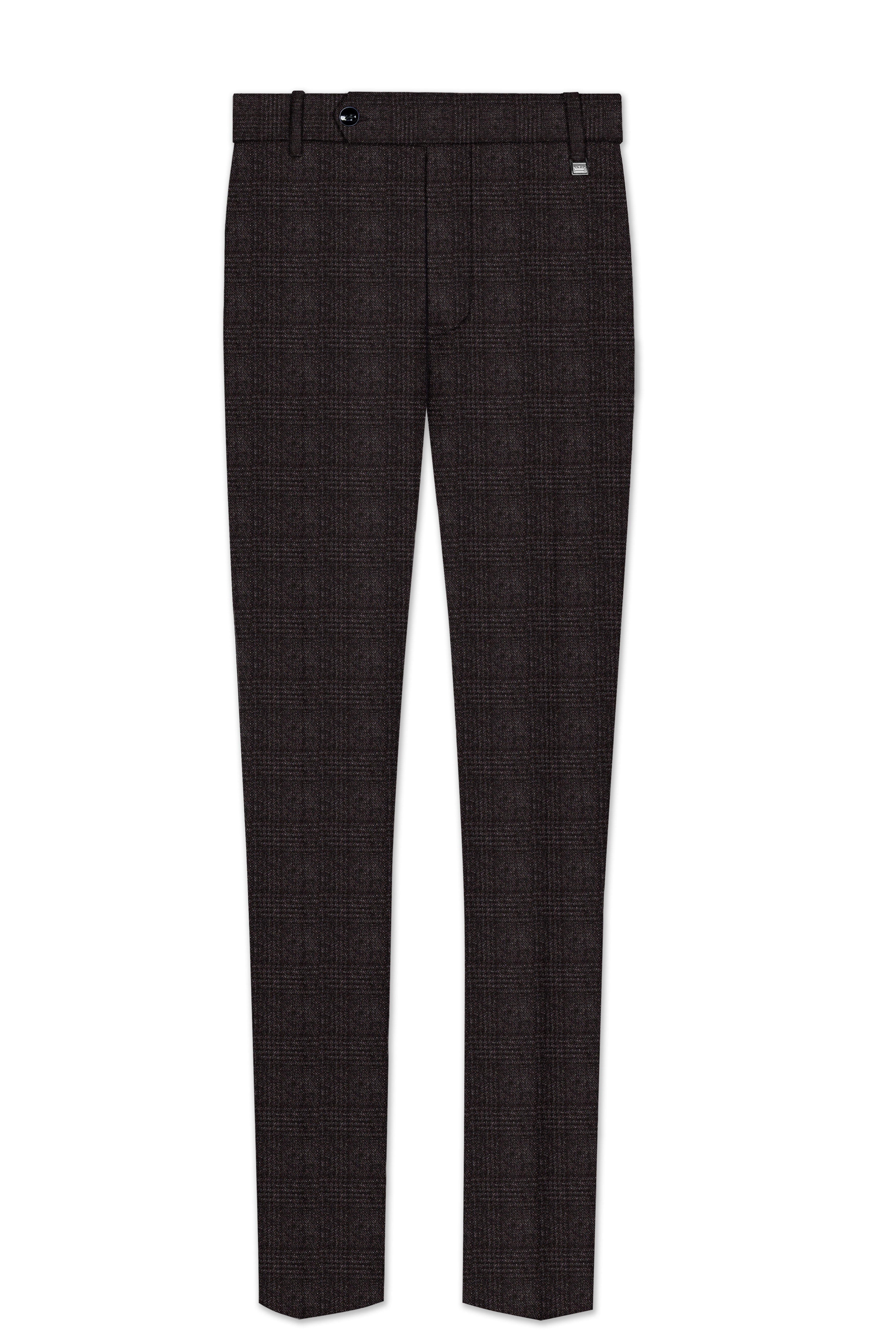 Cafario-Piano Brown Plaid Tweed Single Breasted Trench Coat With Pant
