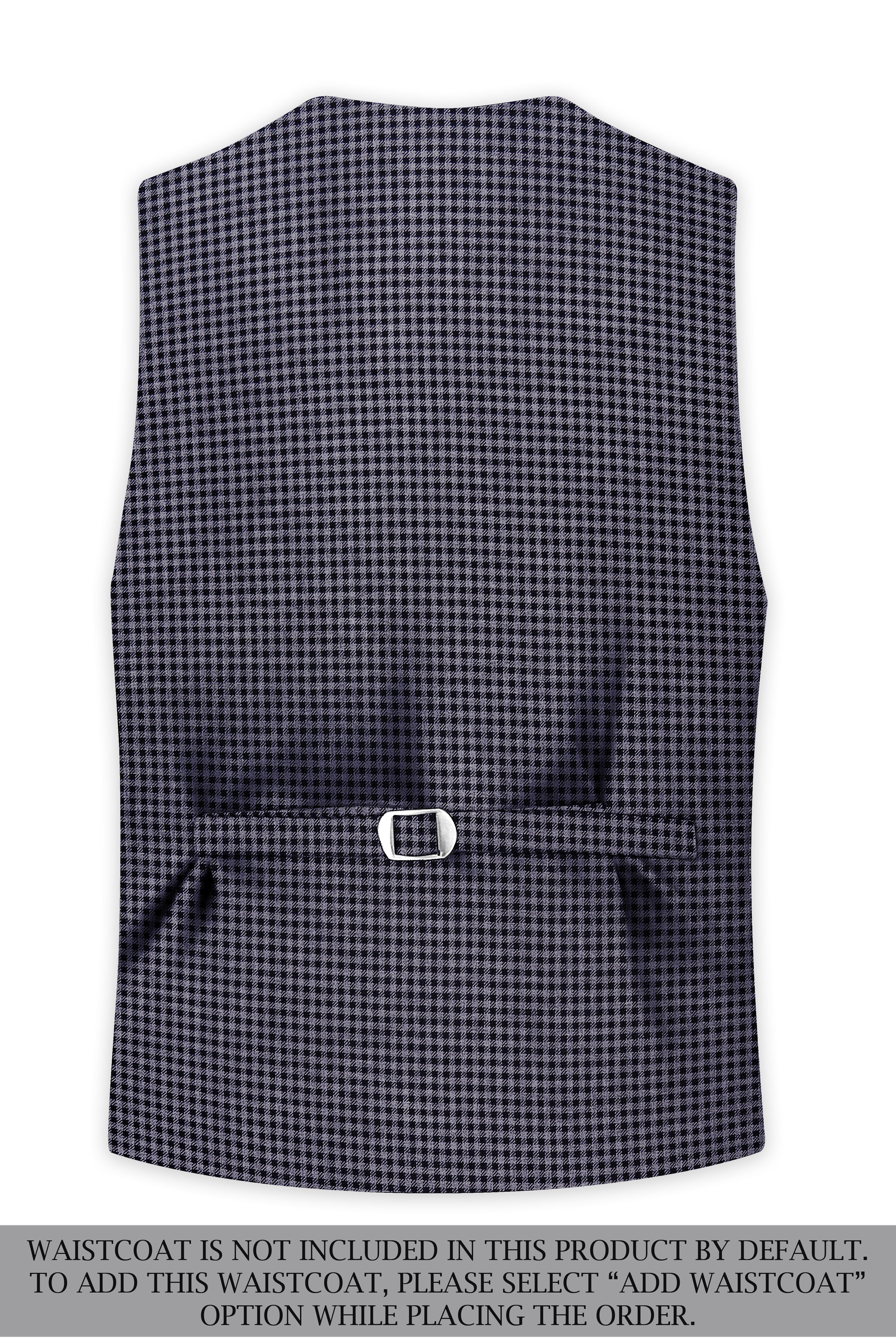 Zenith-Mirage Blue And venus Gray Gingham Plaid Tweed Single Breasted Trench Coat With Pant