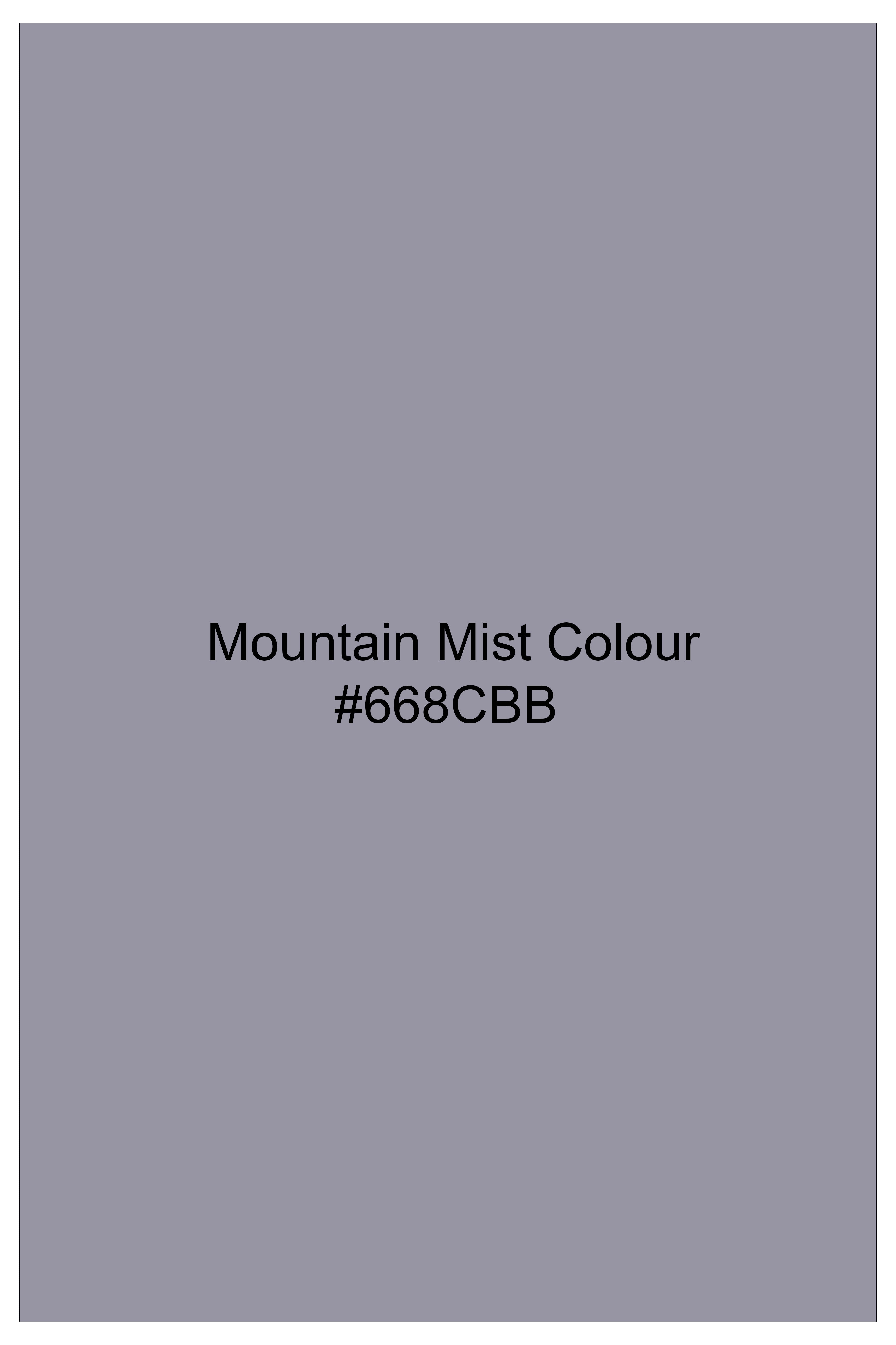 Alpine-Mountain Mist Gray Textured Tweed Single Breasted Trench Coat With Pant