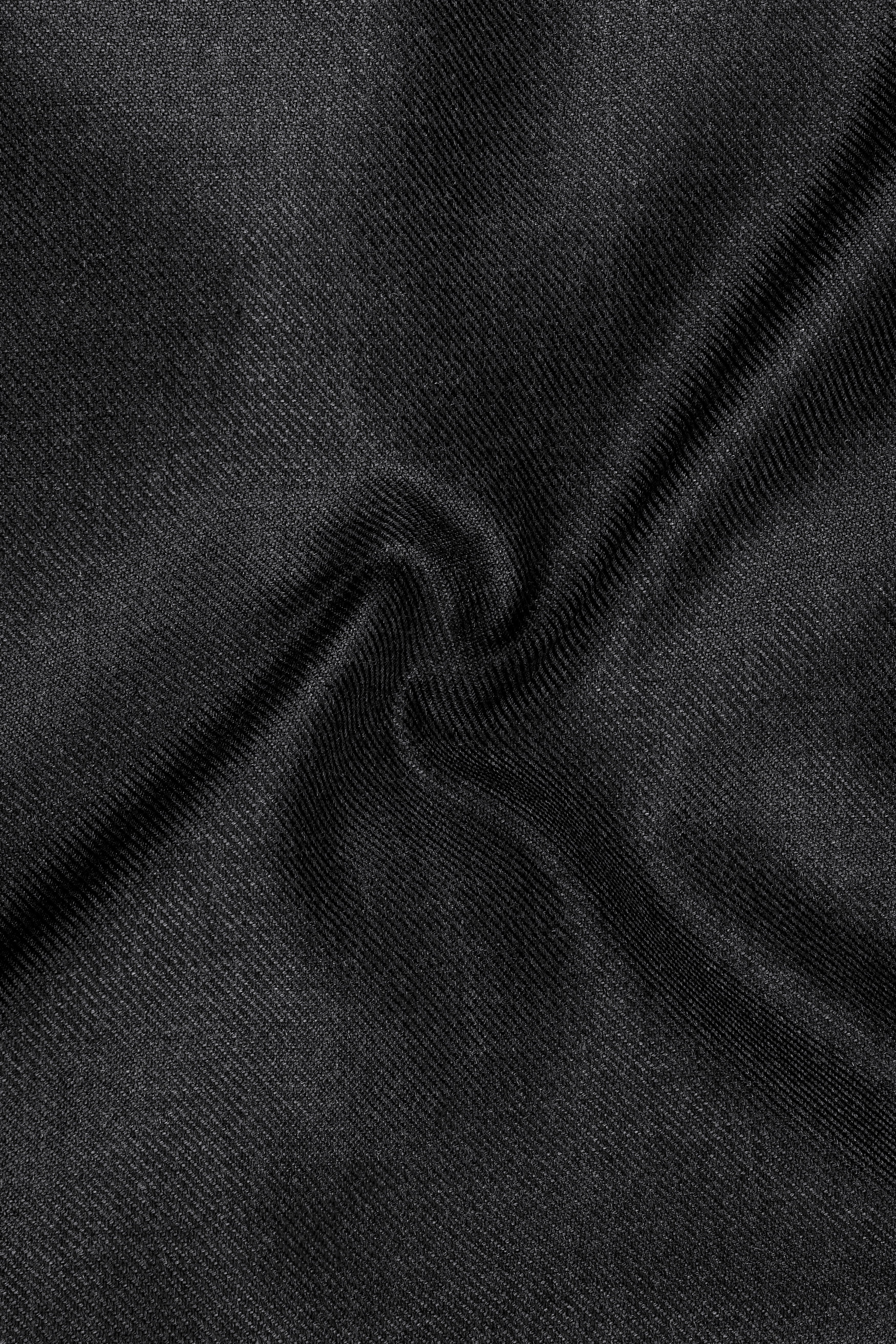 Metallo-Gunmetal Gray Textured Tweed Single Breasted Overcoat With Pant