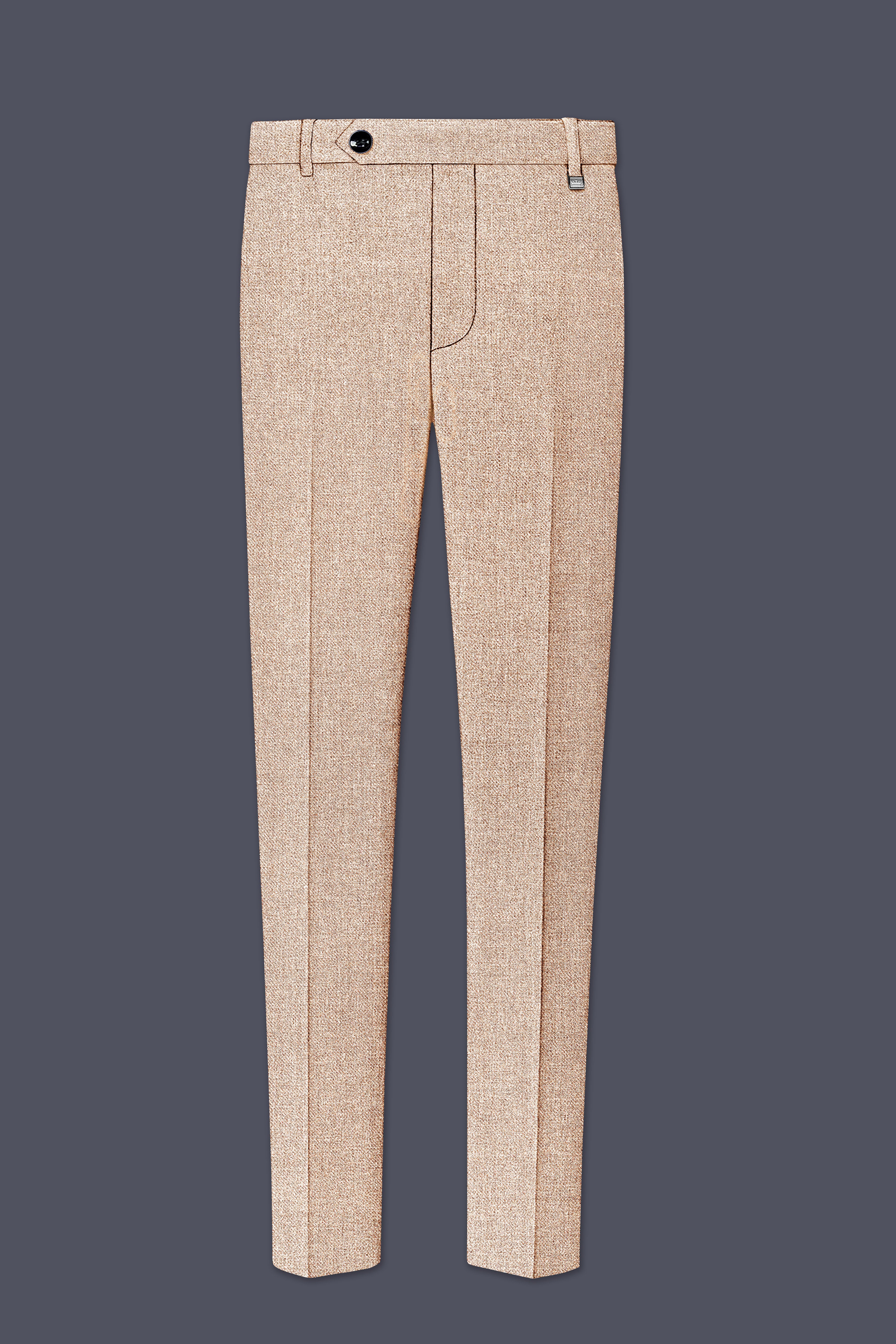 Ivoro-Bizarre Cream Textured Tweed Single Breasted Overcoat With Pant