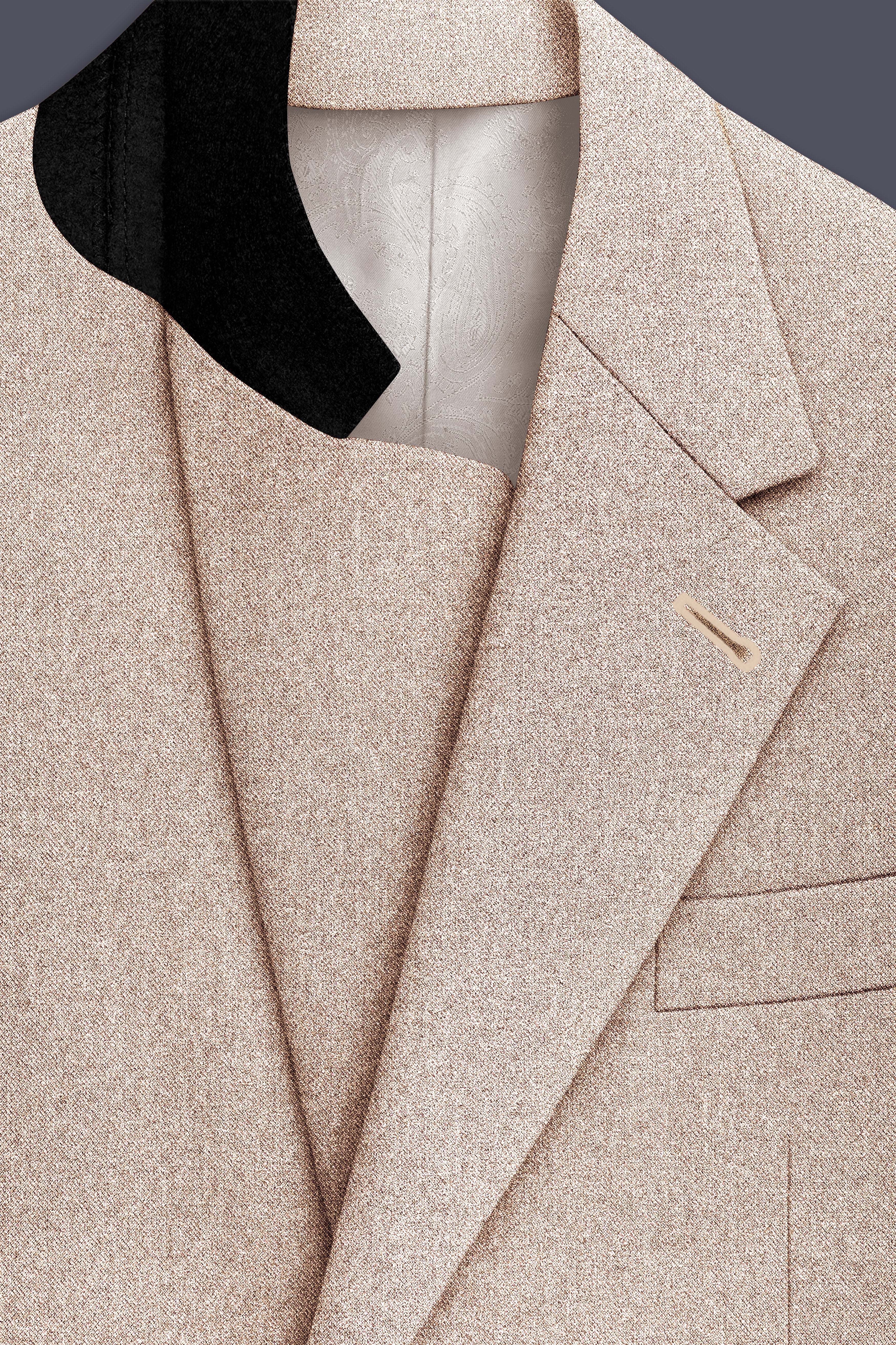 Ivoro-Bizarre Cream Textured Tweed Single Breasted Overcoat With Pant