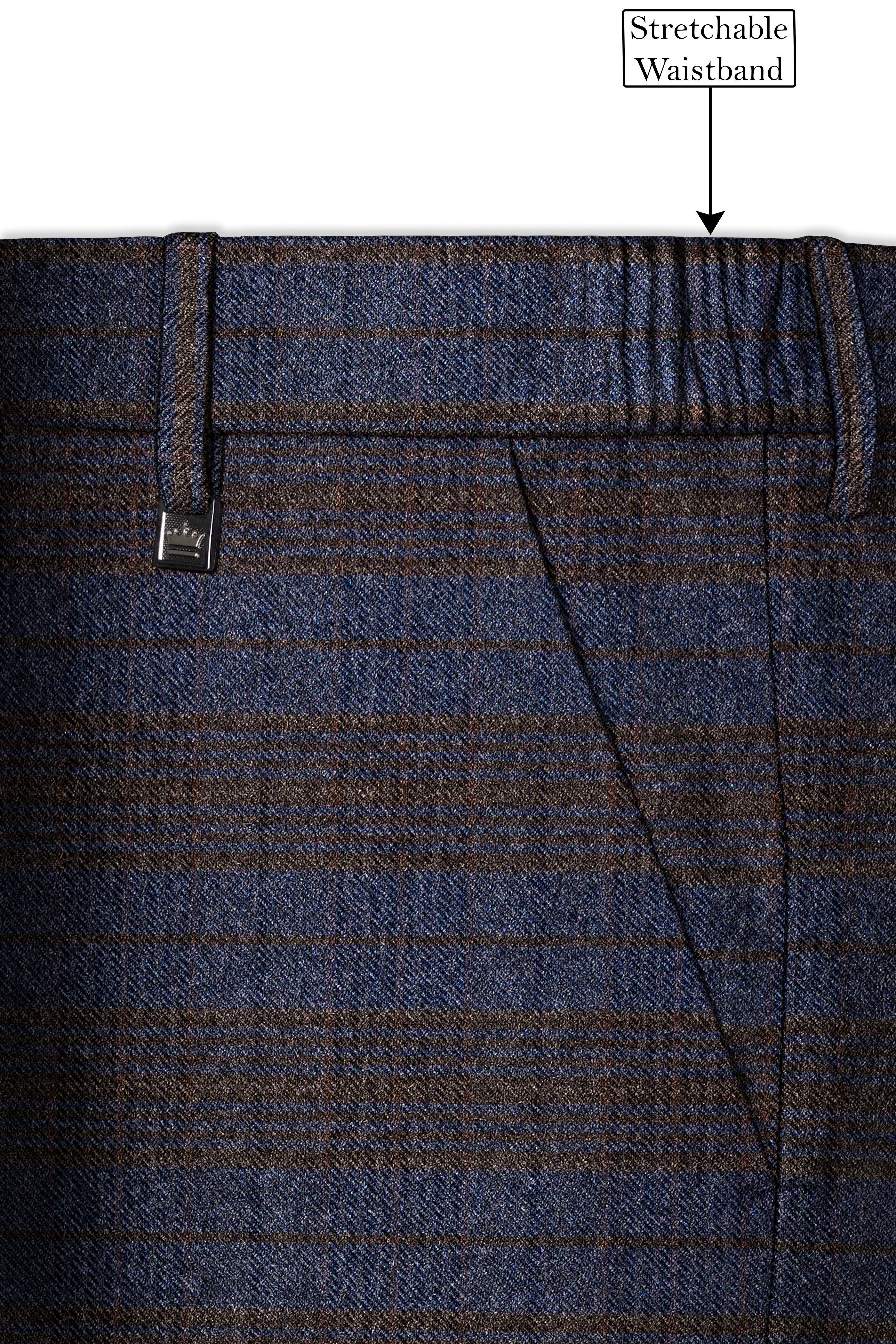 Velourish-Tealish Blue And Tuatara Gray Glen Plaid Tweed Single Breasted Overcoat With Pant