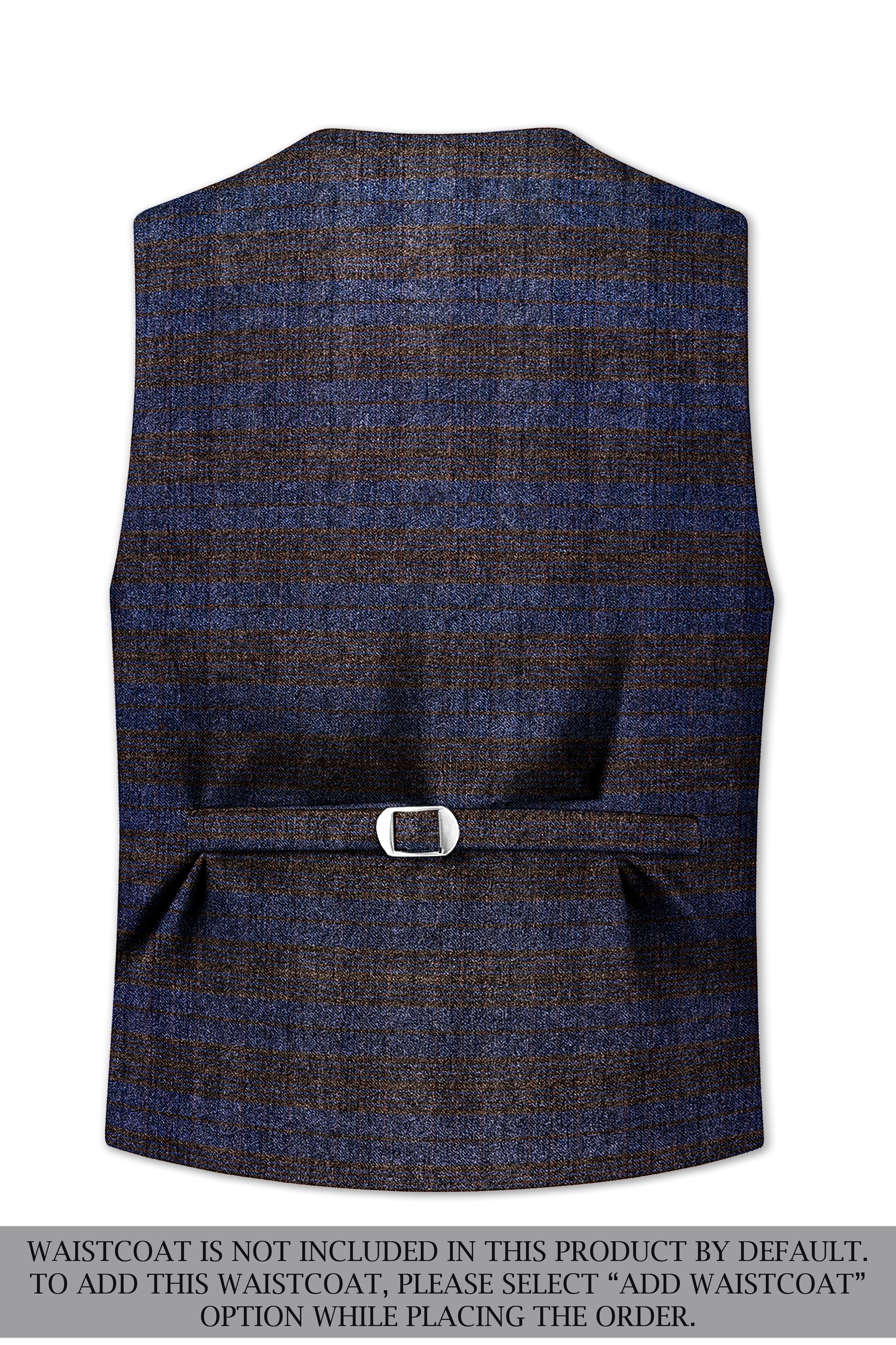 Velourish-Tealish Blue And Tuatara Gray Glen Plaid Tweed Single Breasted Overcoat With Pant